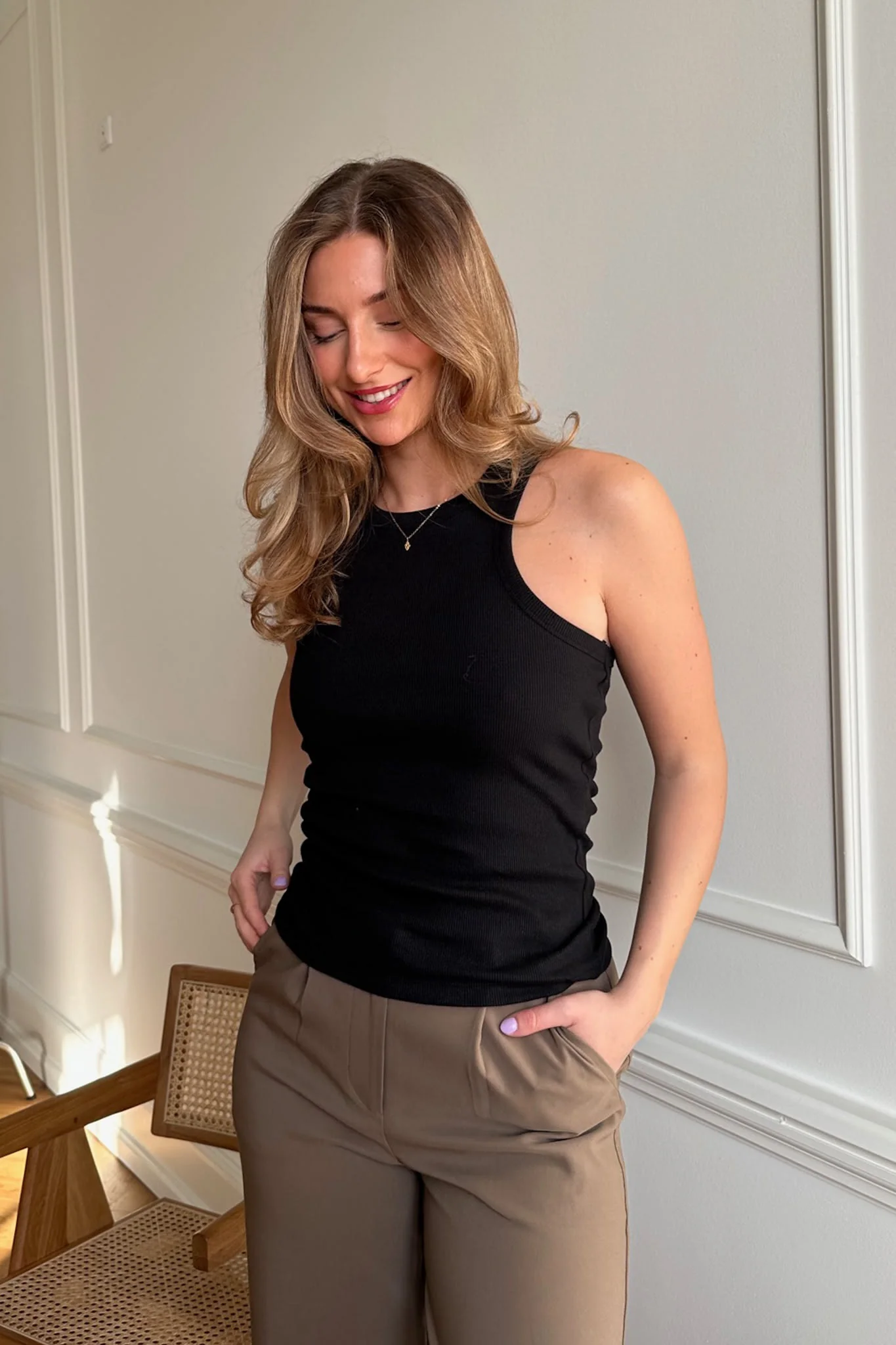 NMMaya SL Halter Neck Top - Black