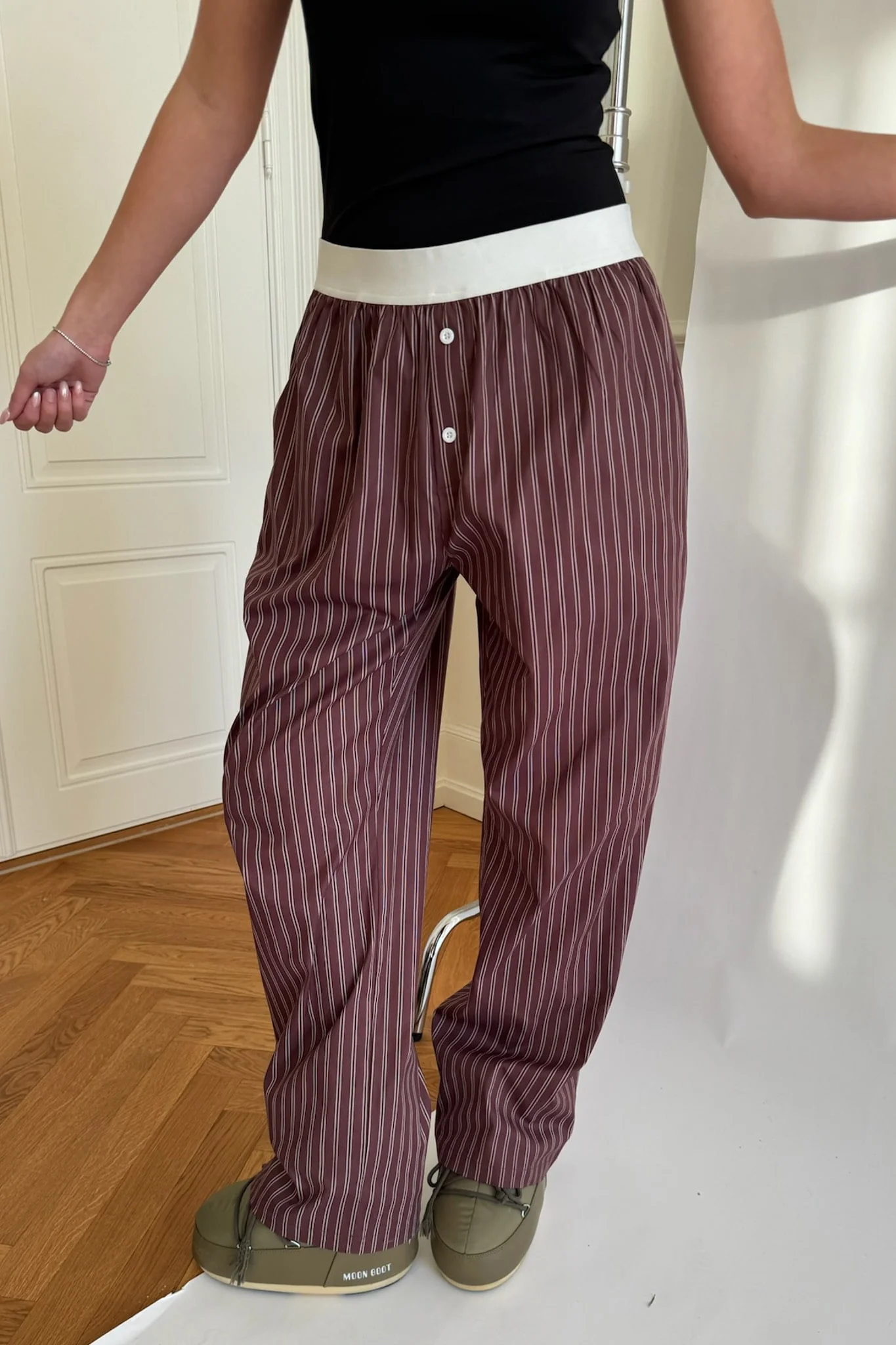 MayaIC Pants - Dark Brown White Stripes - Image 13