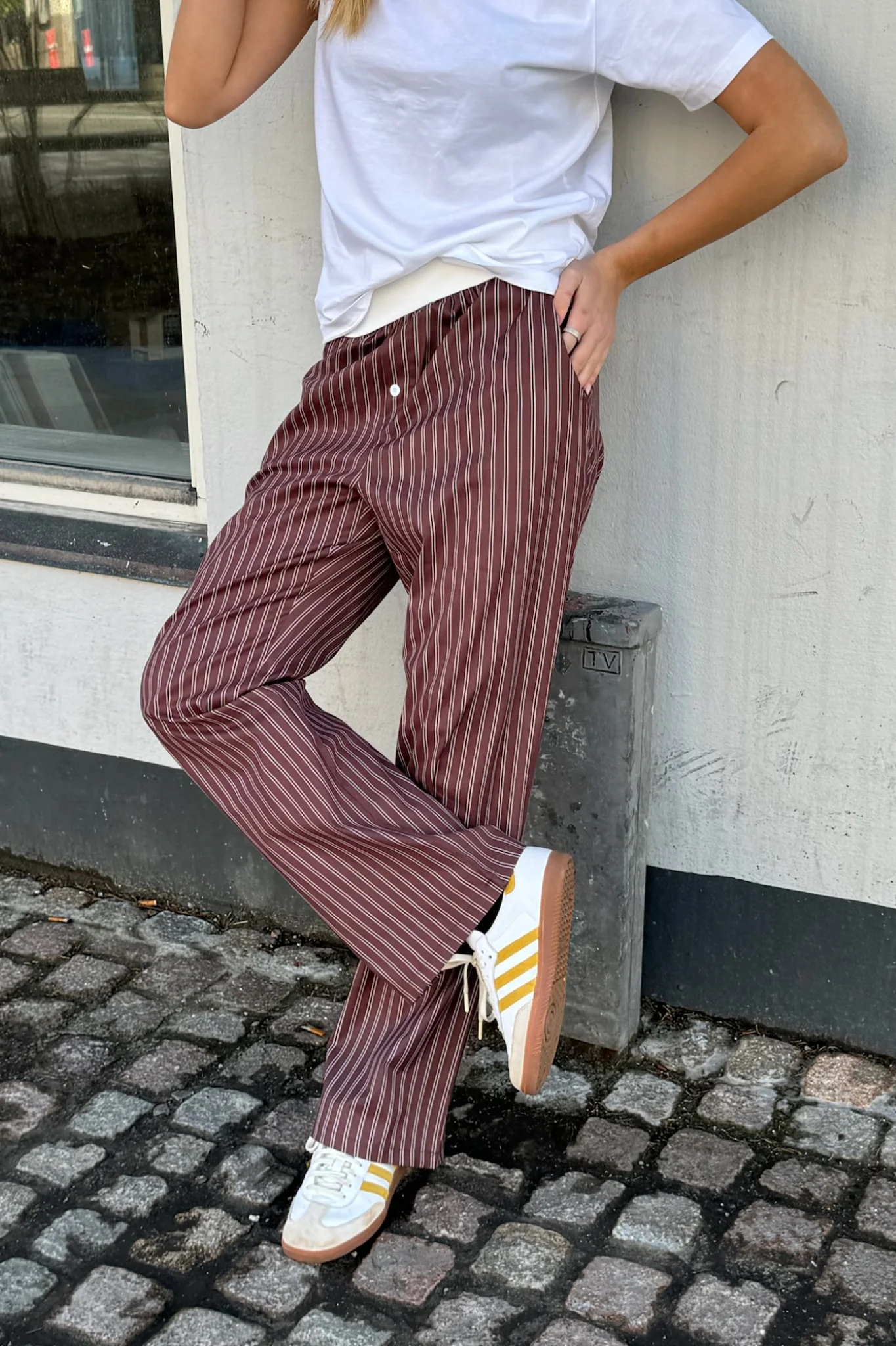 MayaIC Pants - Dark Brown White Stripes - Image 2