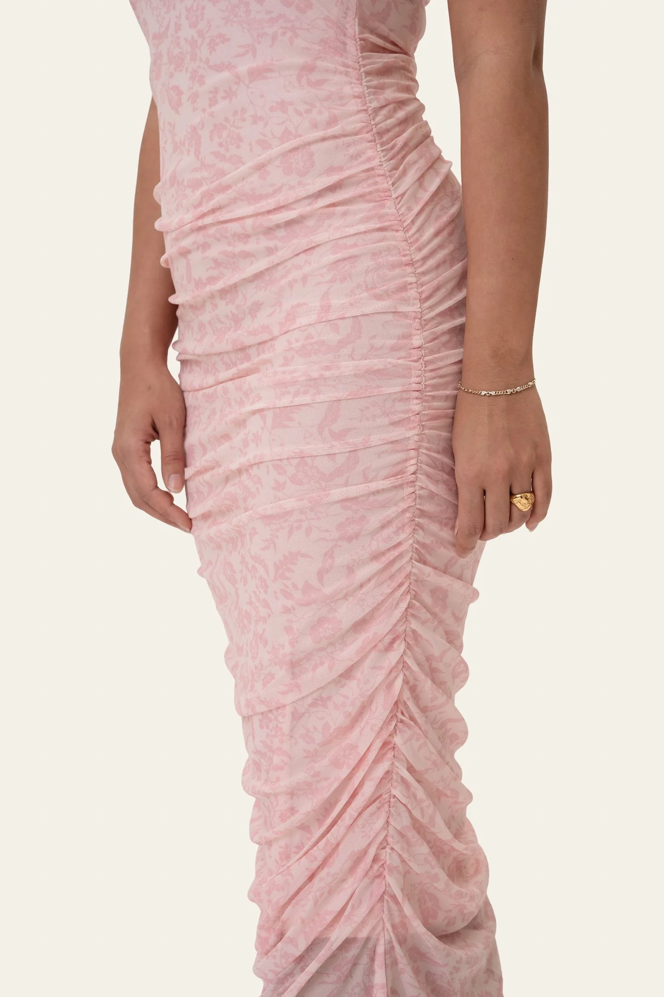 MiraIC Mesh Dress - Light Pink Floral - Image 5