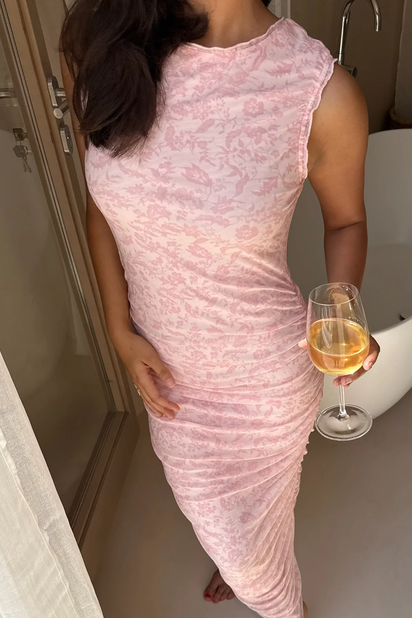 MiraIC Mesh Dress - Light Pink Floral - Image 7