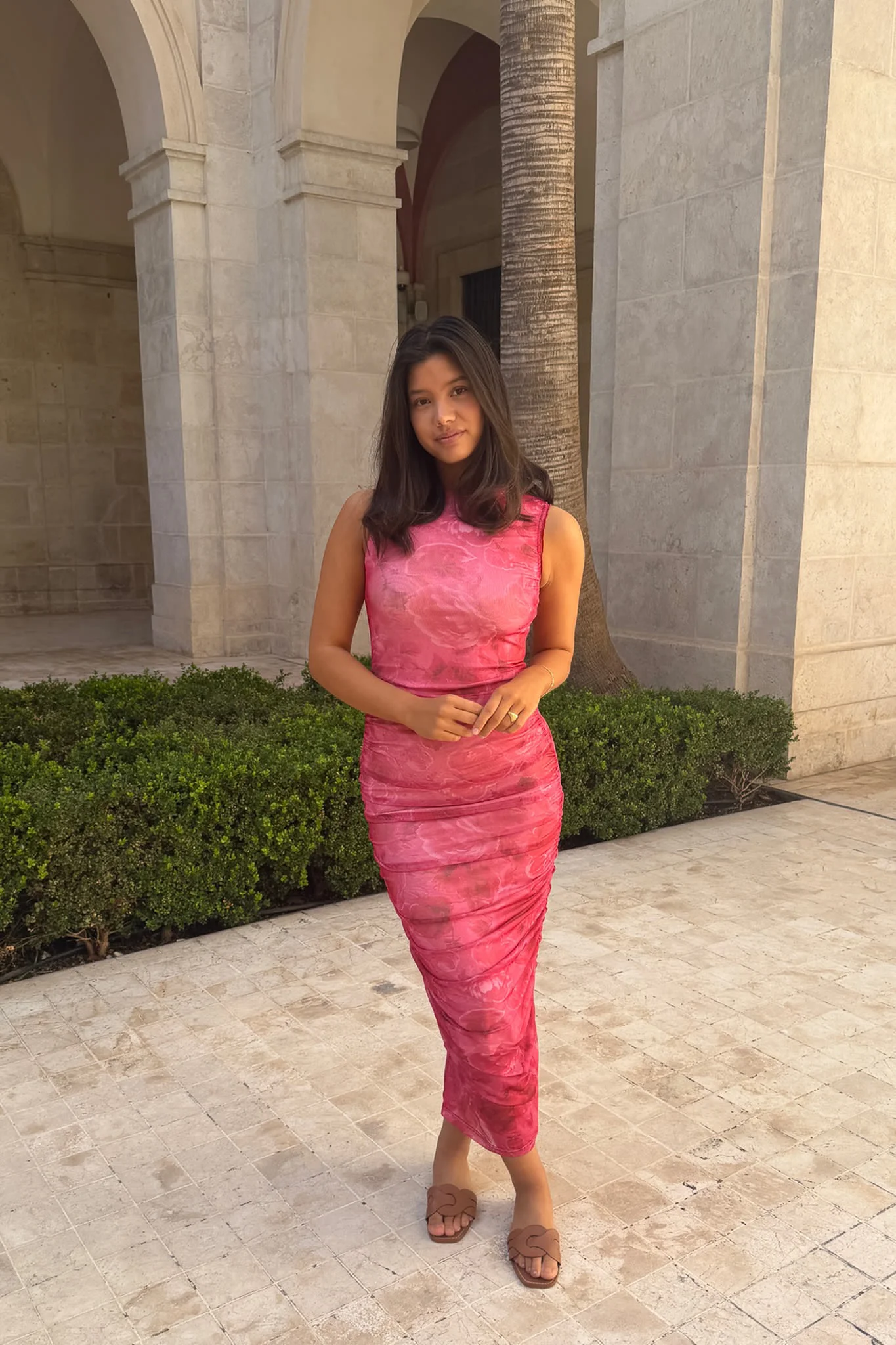 MiraIC Mesh Dress - Soft Rose Print - Image 2