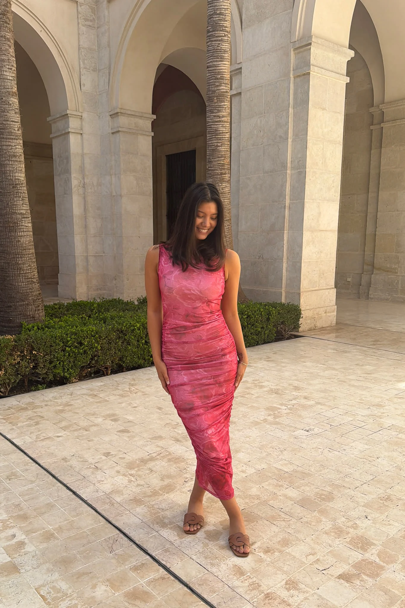 MiraIC Mesh Dress - Soft Rose Print - Image 7