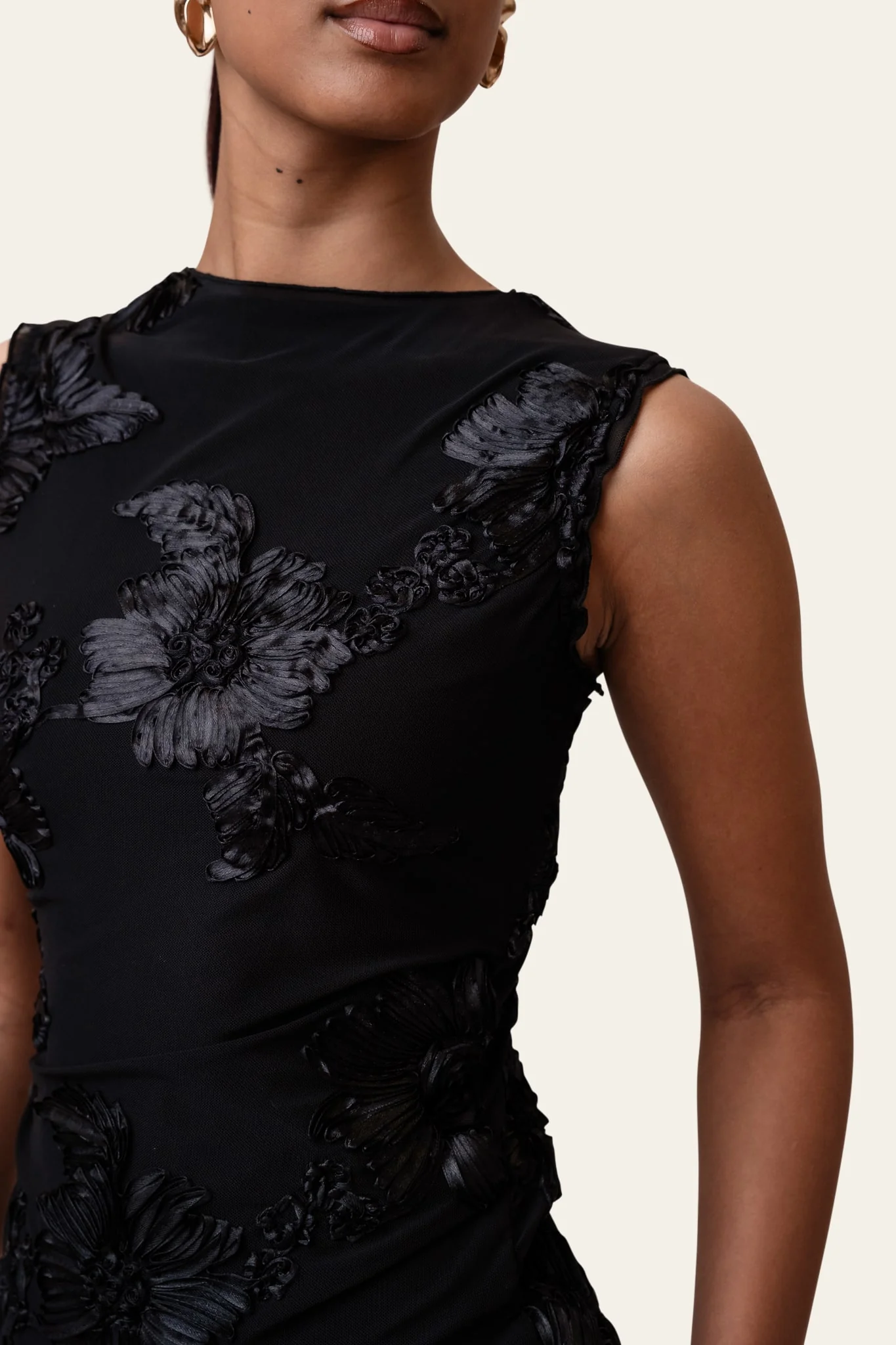 MiraIC Mesh Top - Black Flower - Image 3