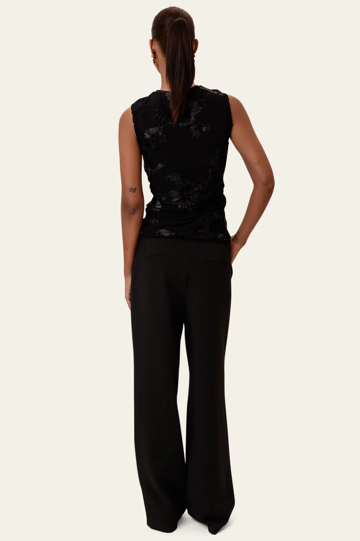 MiraIC Mesh Top - Black Flower - Image 5