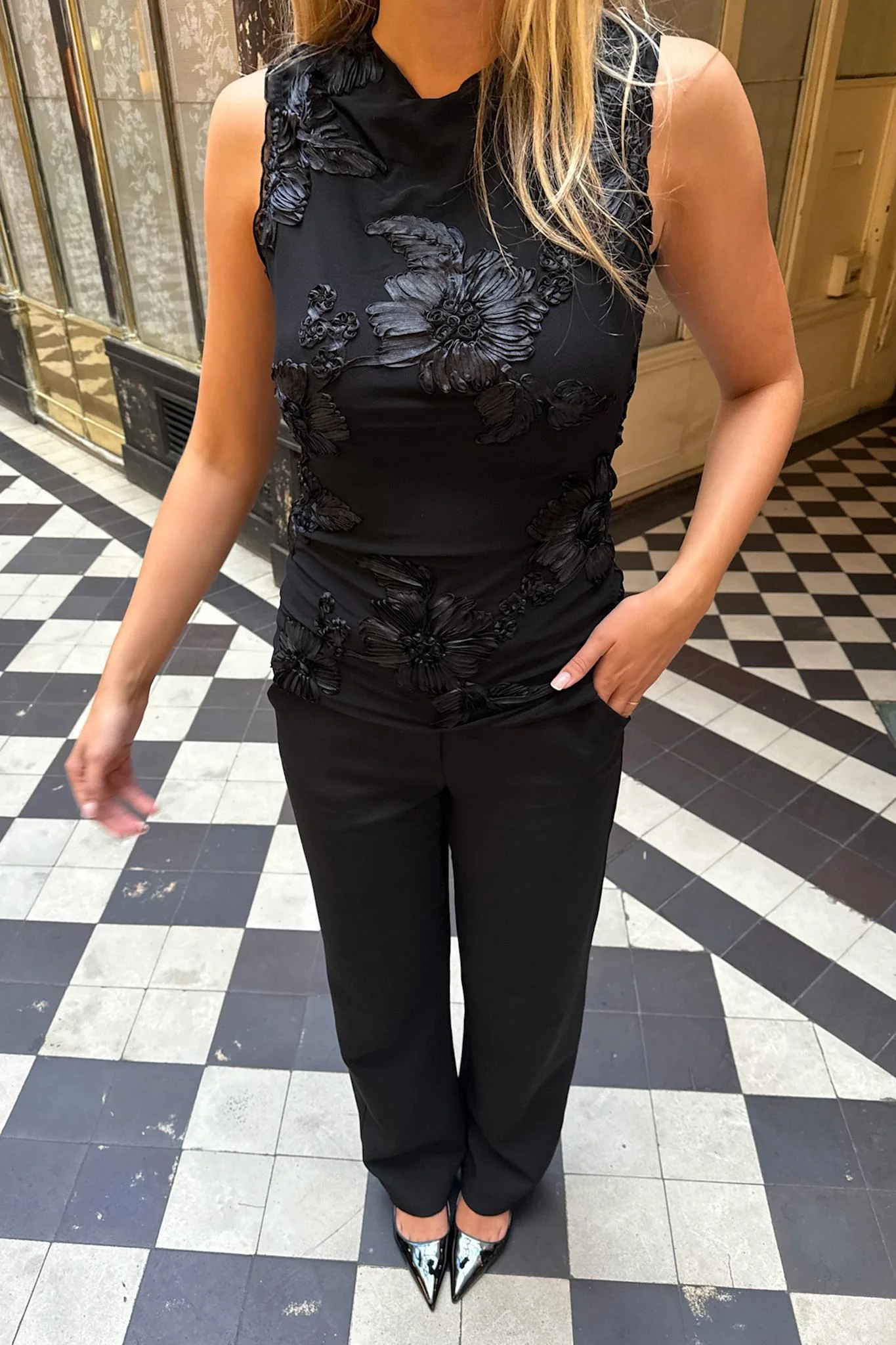 MiraIC Mesh Top - Black Flower - Image 7