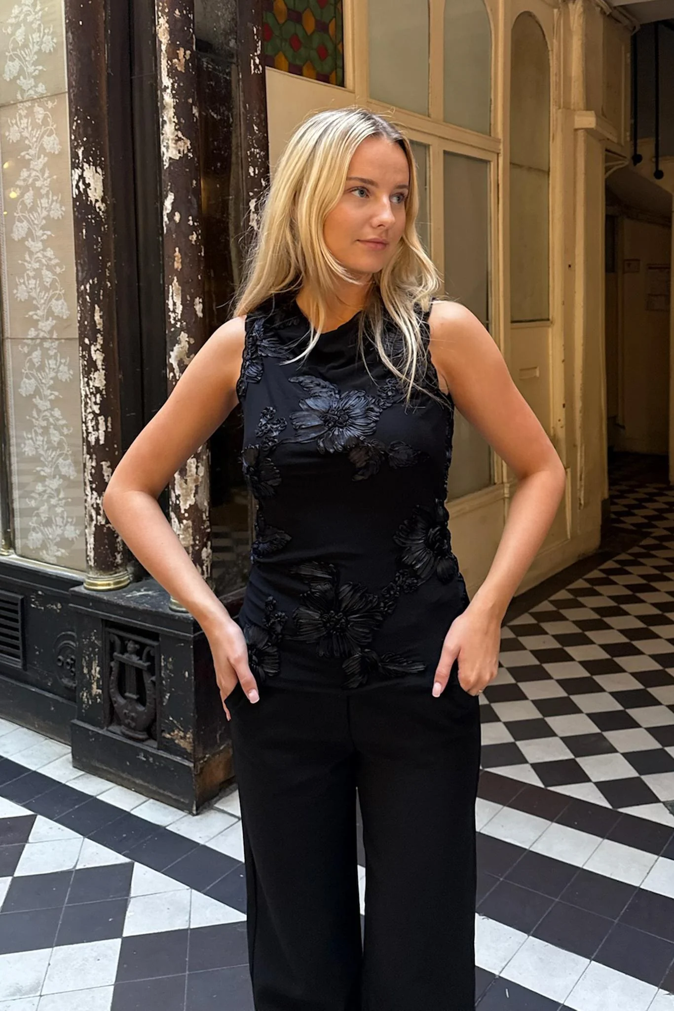 MiraIC Mesh Top - Black Flower - Image 8