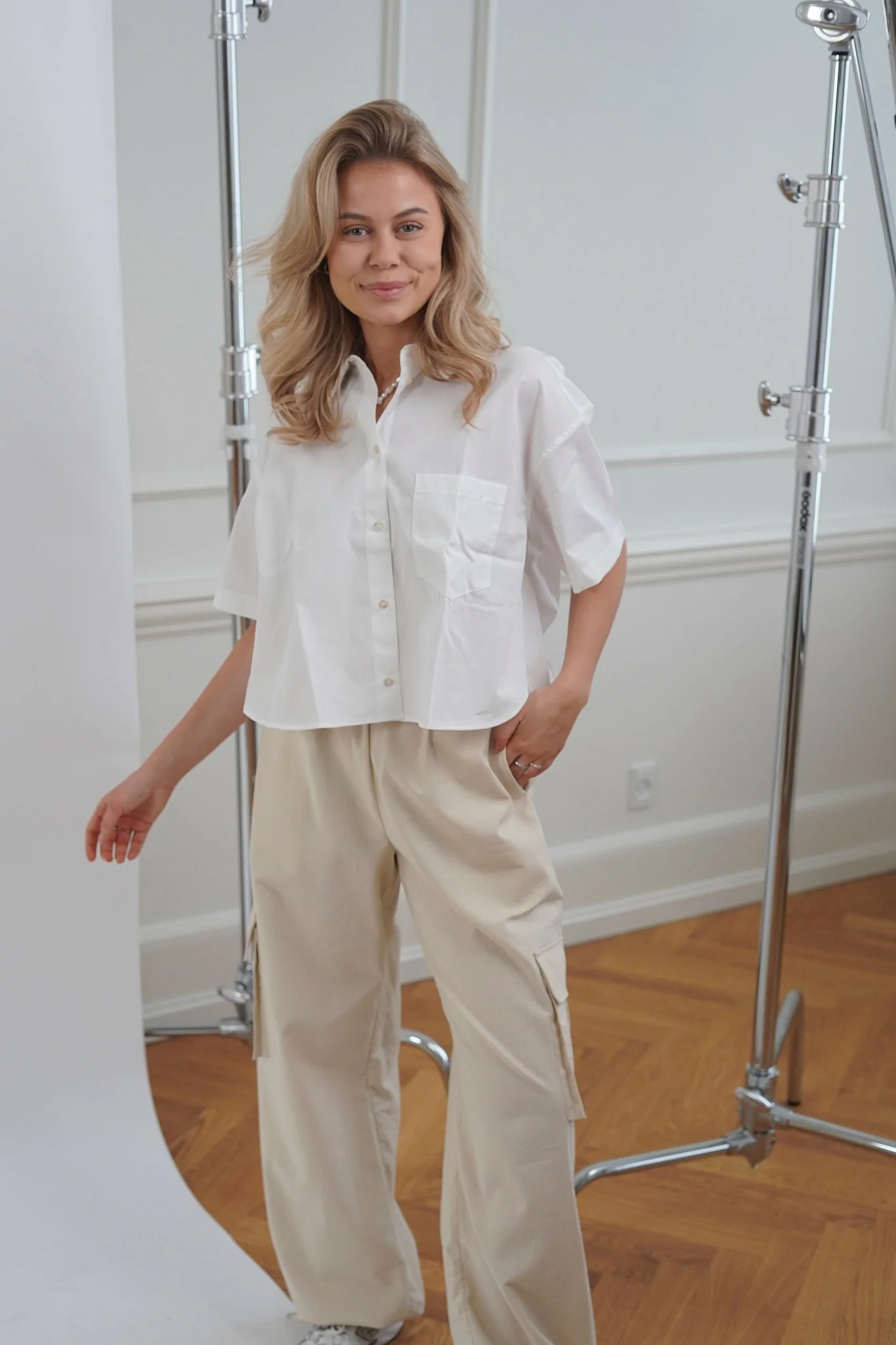 JXMolly SS Relaxed Poplin Shirt - White