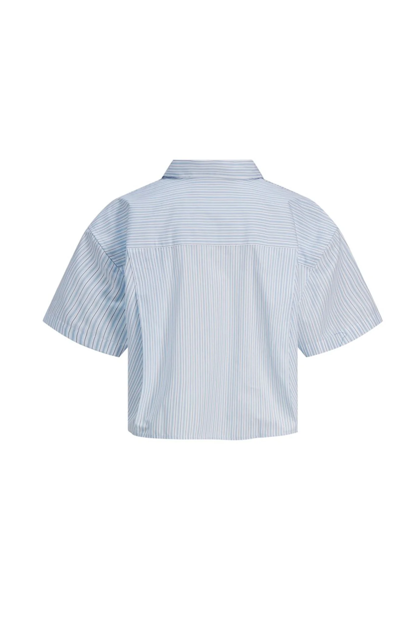 JXMolly SS Relaxed Poplin Shirt - White Blue - Image 9