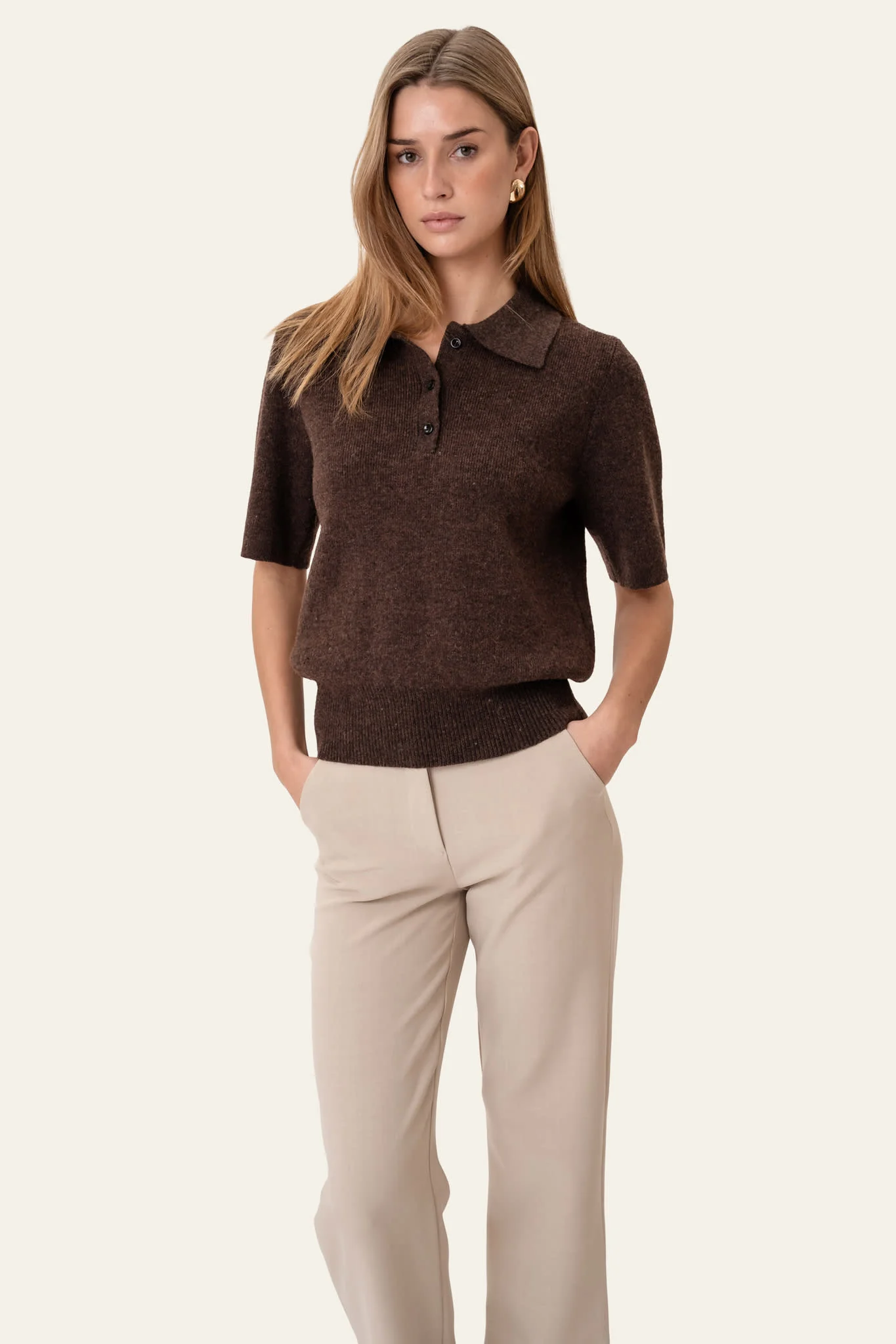 MorganIC SS Polo - Dark Brown
