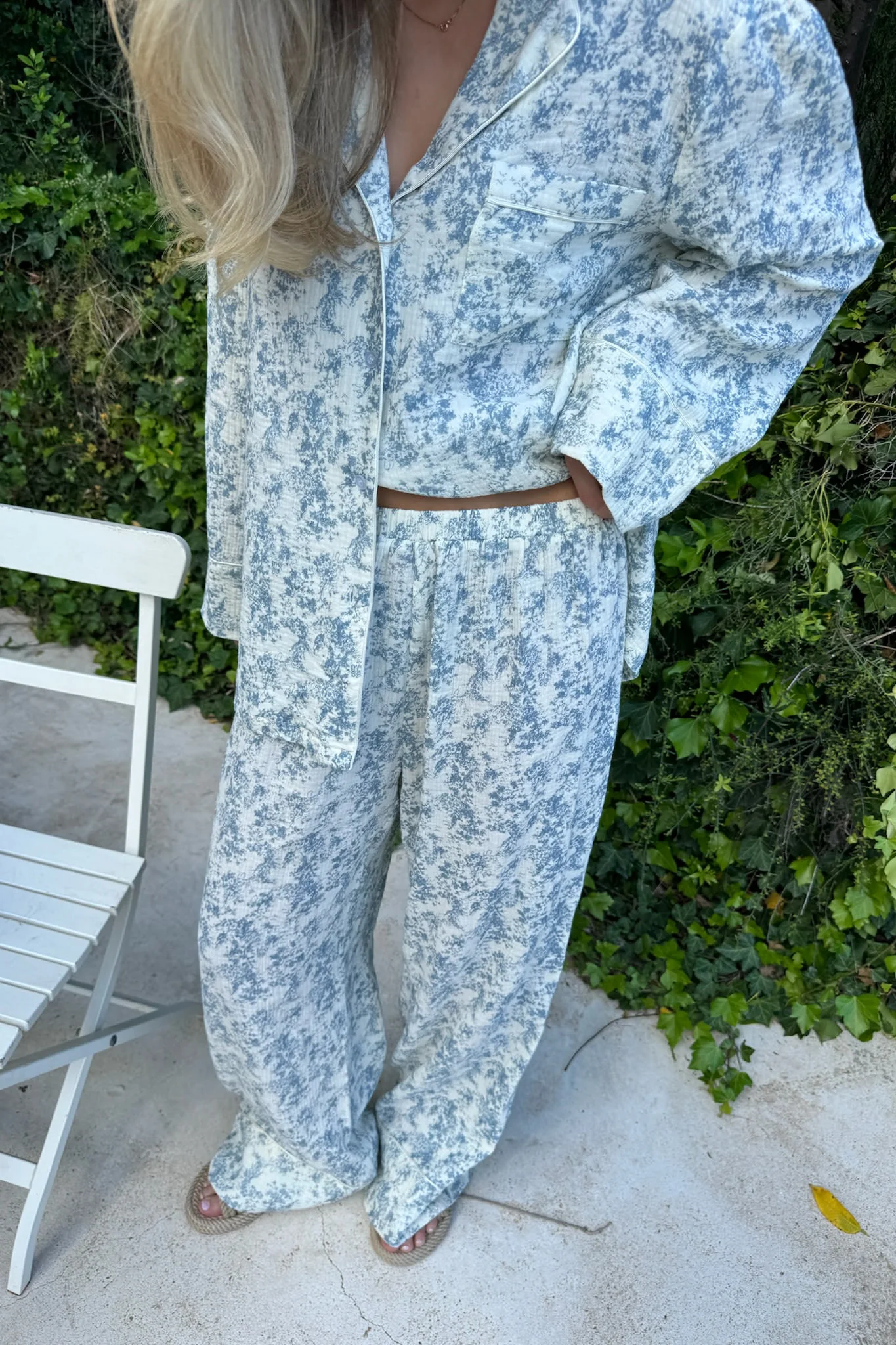 NajaIC Pants - White Blue Print - Image 6