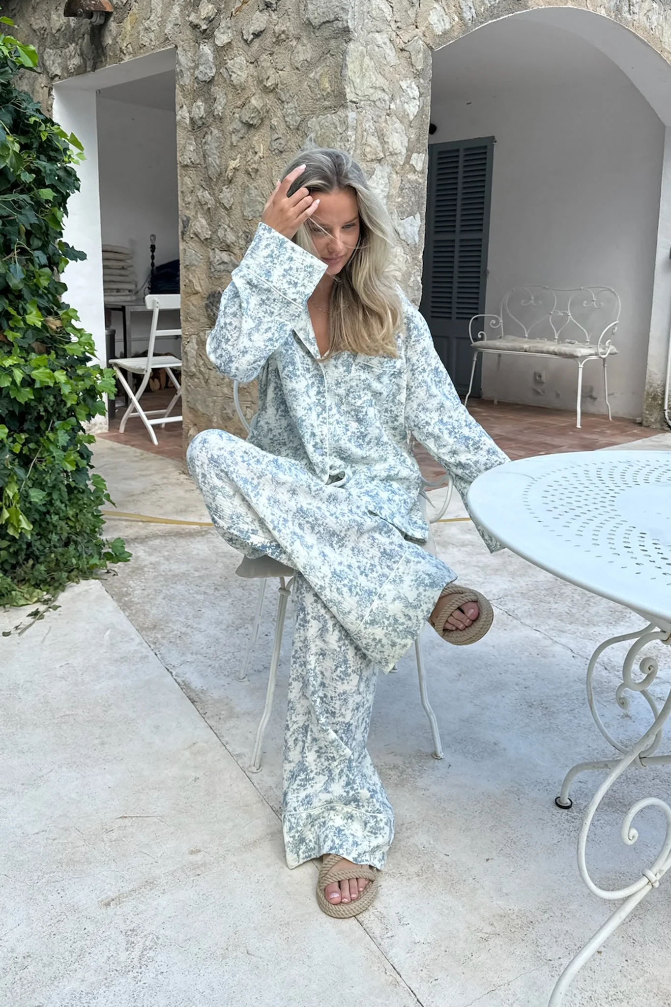 NajaIC Pants - White Blue Print - Image 8