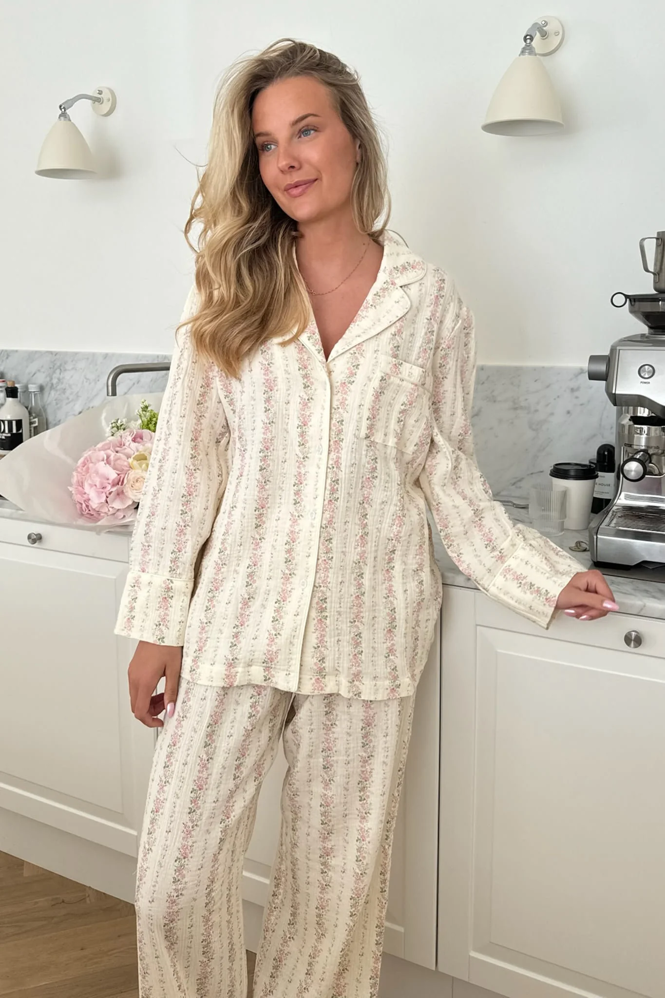 NajaIC Pants - Light Pink Flower Print - Image 6