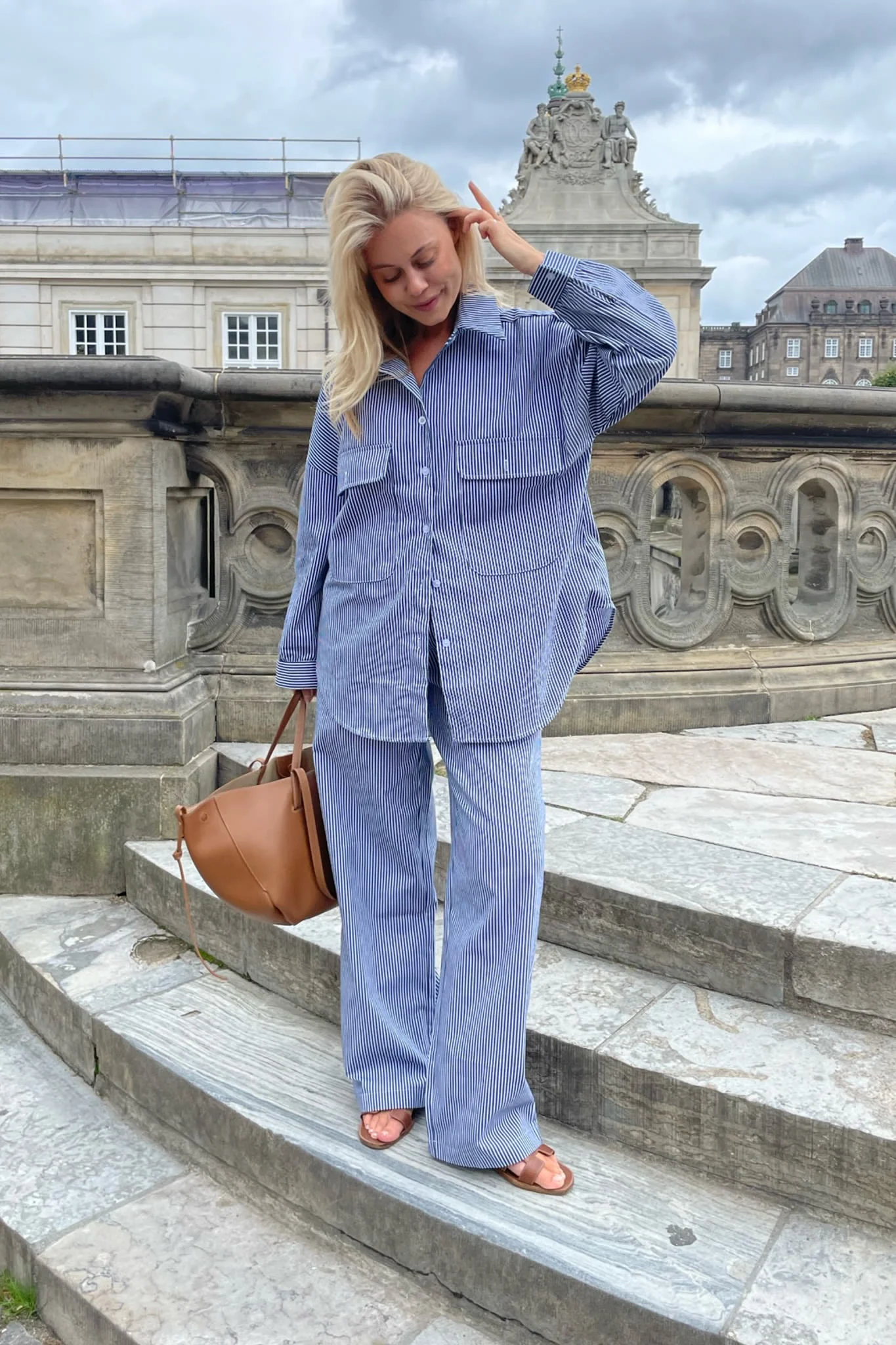 NannaIC Pants - Blue Woven Stripe - Image 4