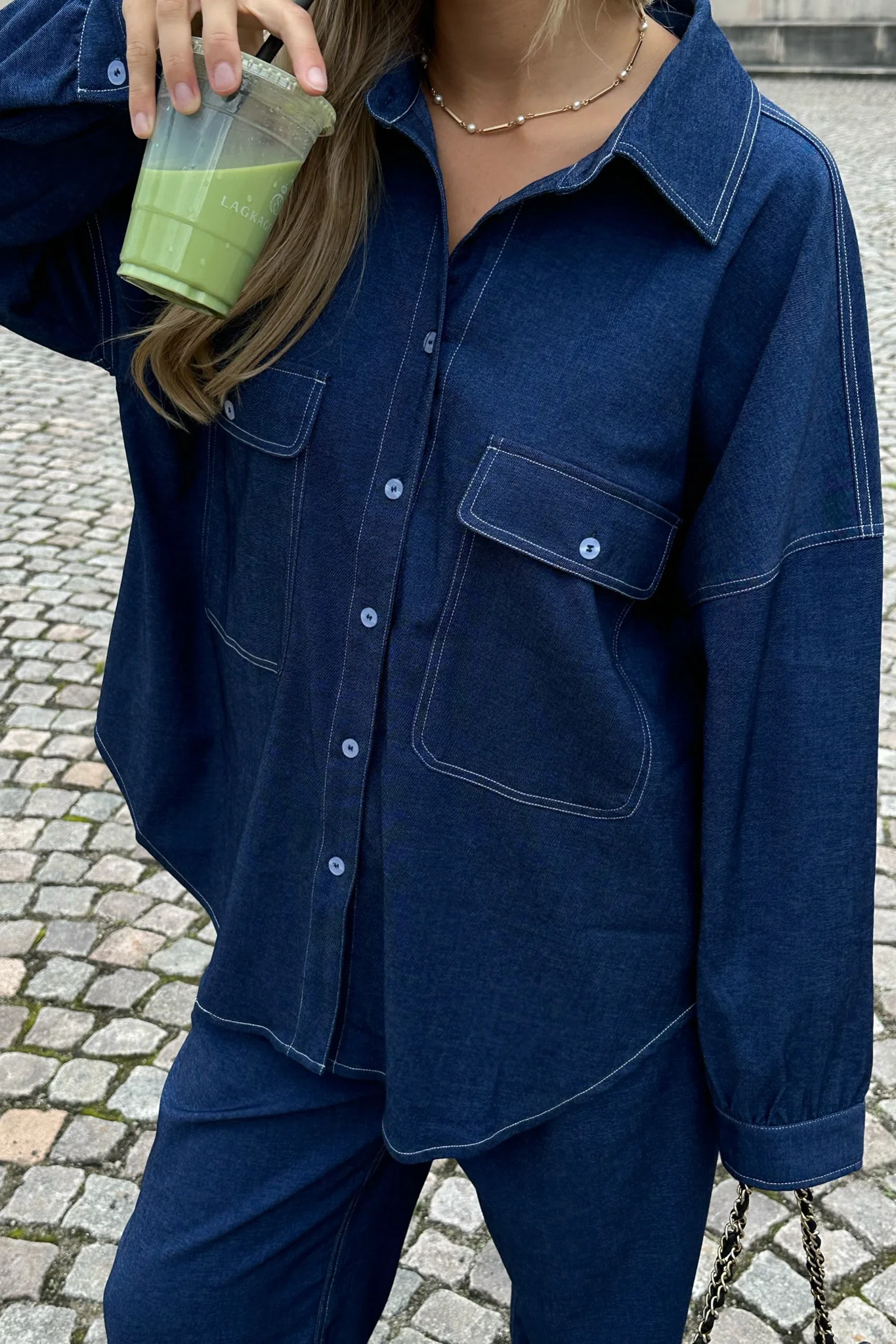 NannaIC Oversized Shirt - Denim Blue