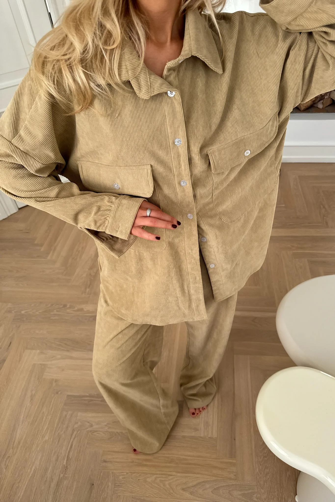 NannaIC Oversized Shirt - Light Brown Corduroy