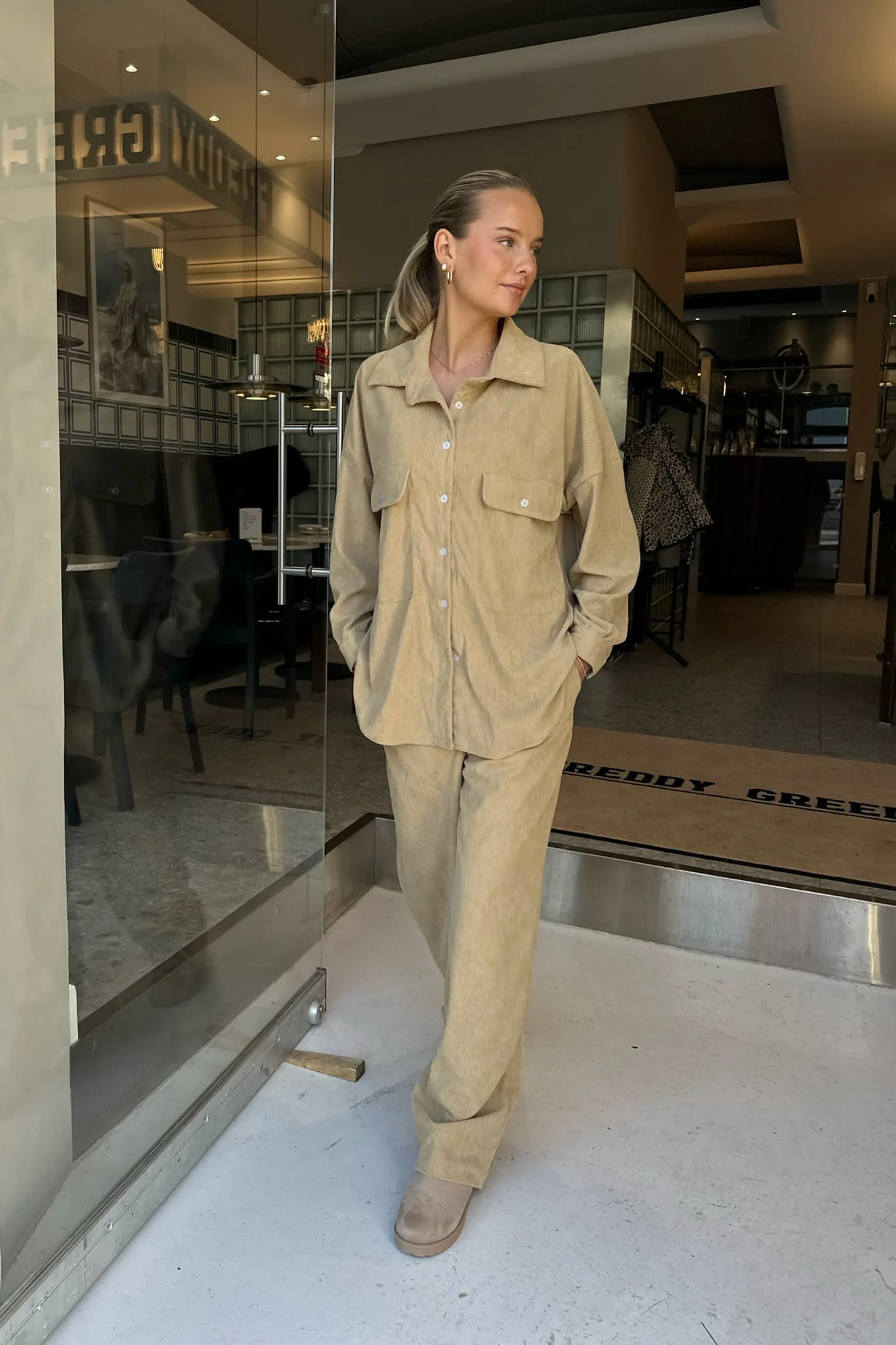 NannaIC Oversized Shirt - Light Brown Corduroy - Image 10