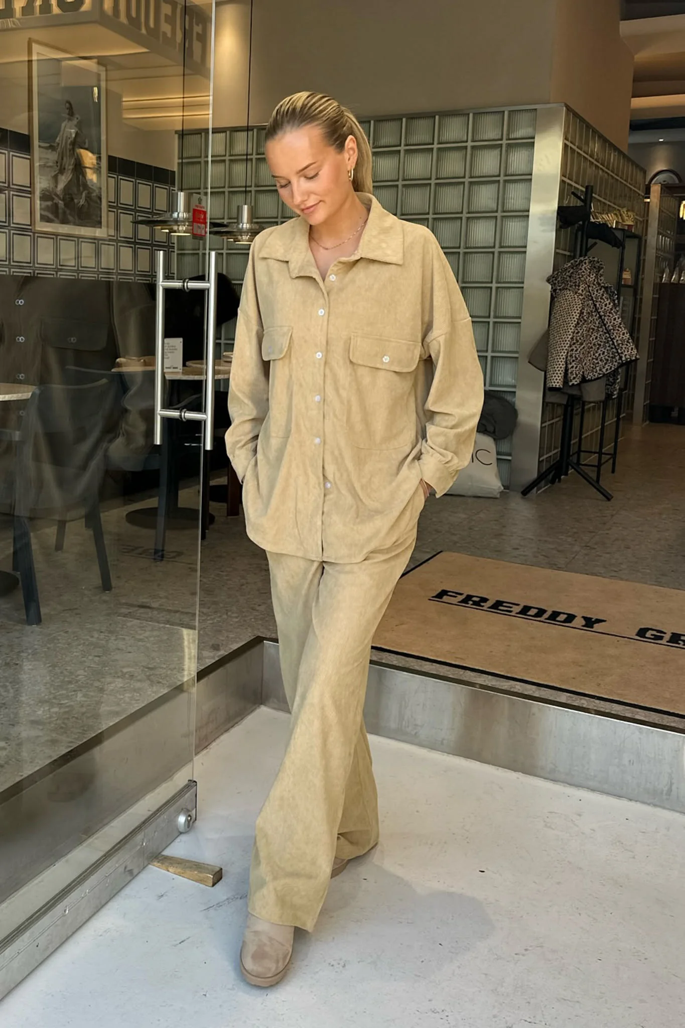 NannaIC Oversized Shirt - Light Brown Corduroy - Image 9