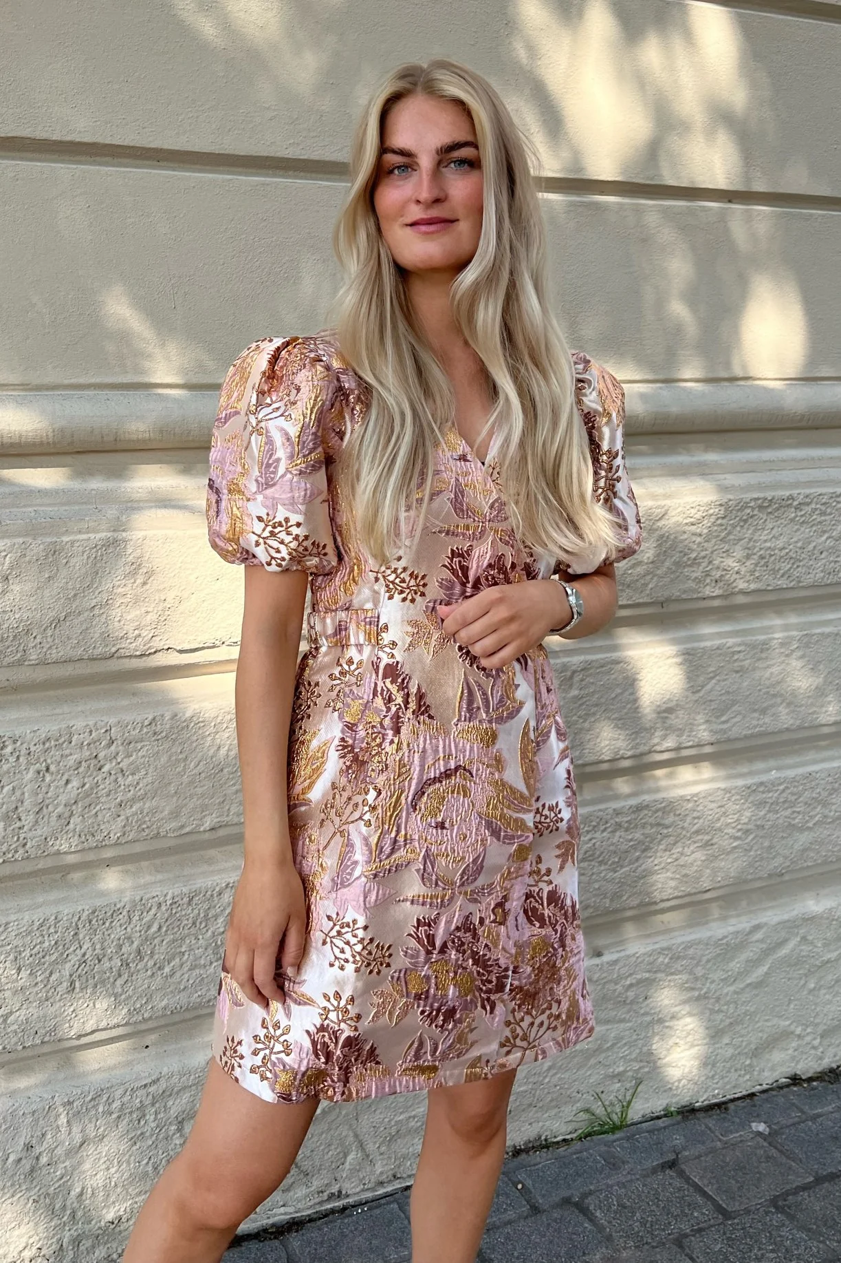 Noella Neva Belt Dress - Dark Rose Mix - Image 3