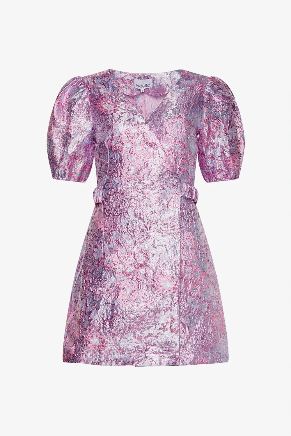 Noella Neva Jacquard Belt Dress - Lilac Jacquard - Image 4