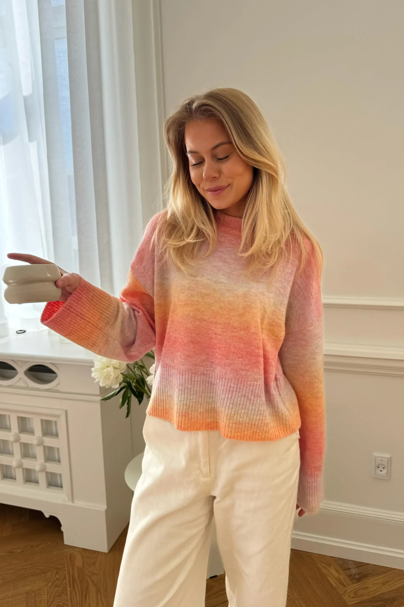 NMLiva LS ONeck Knit - Flamingo Pink
