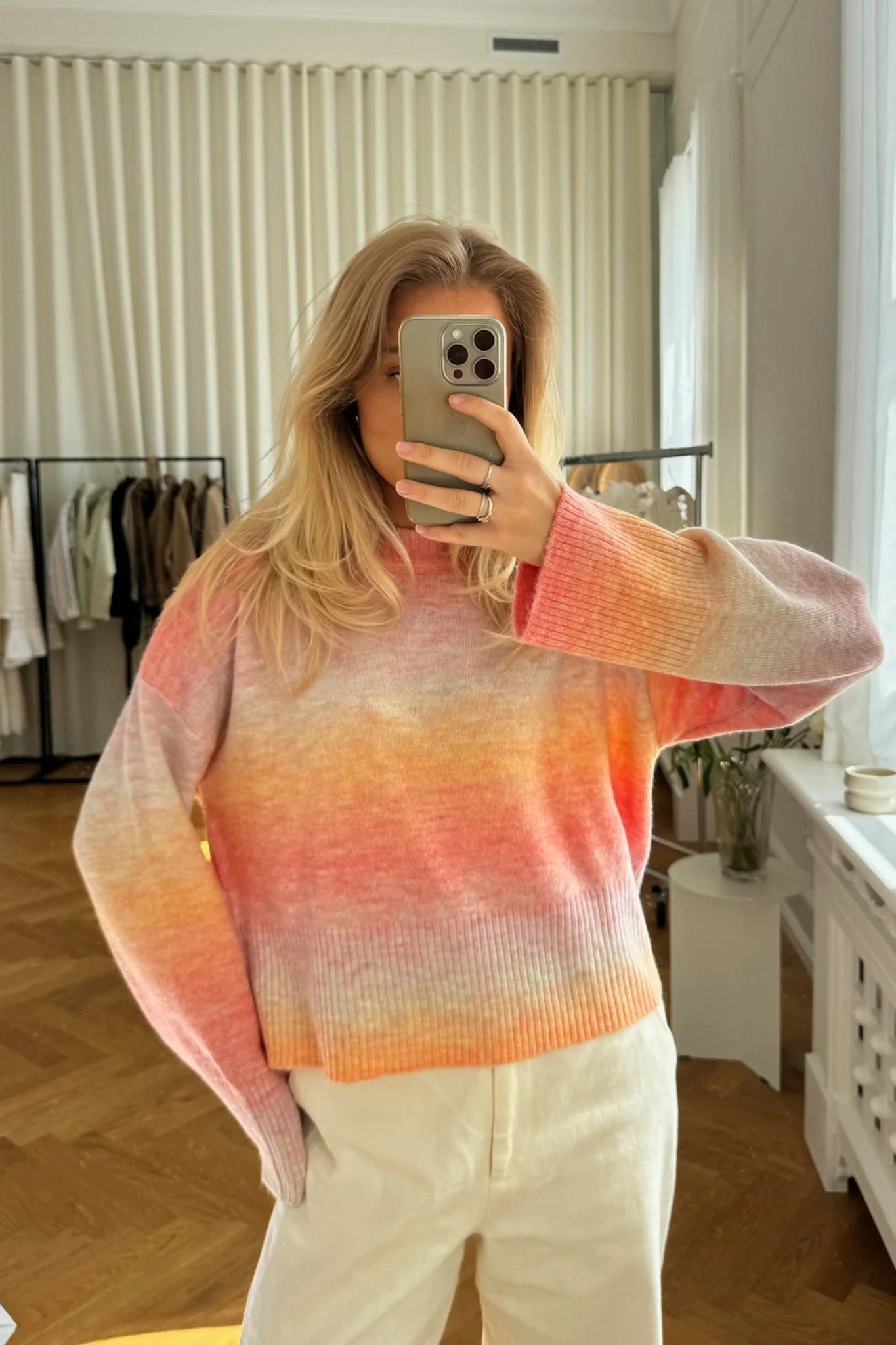 NMLiva LS ONeck Knit - Flamingo Pink - Image 3