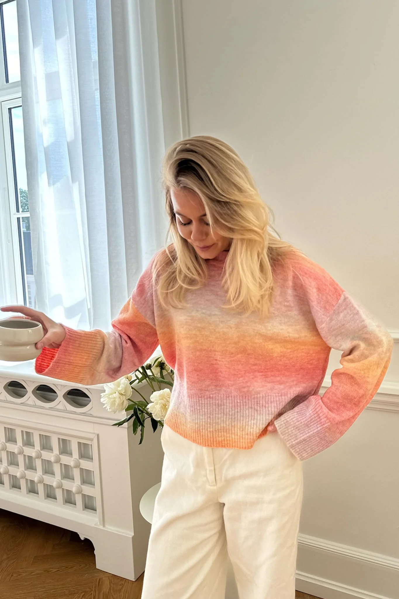 NMLiva LS ONeck Knit - Flamingo Pink - Image 4