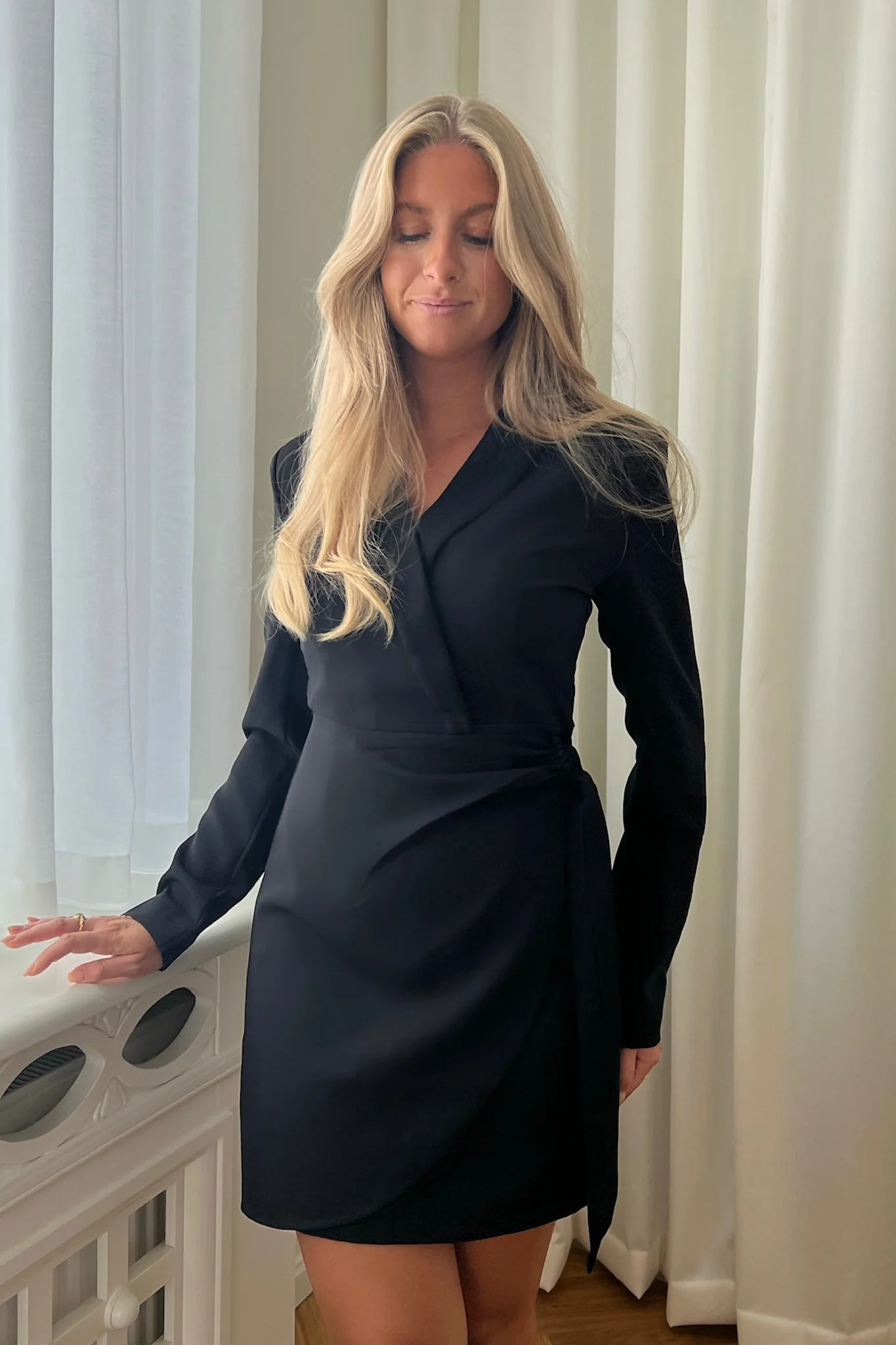 NMVincent LS Wrap Effect Dress - Black - Image 4