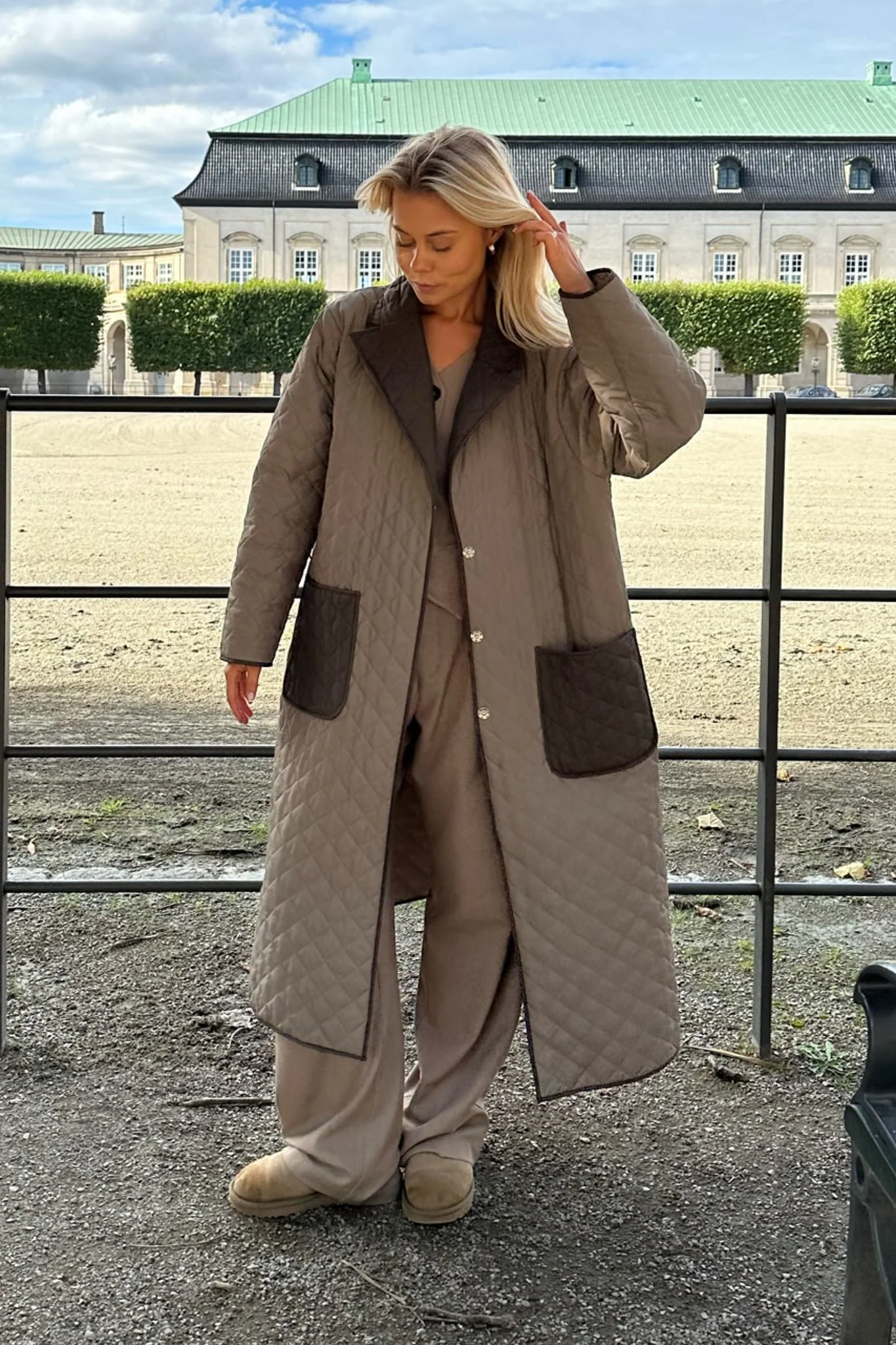 NoraIC Quilted Jacket - Army/Brown - Image 5