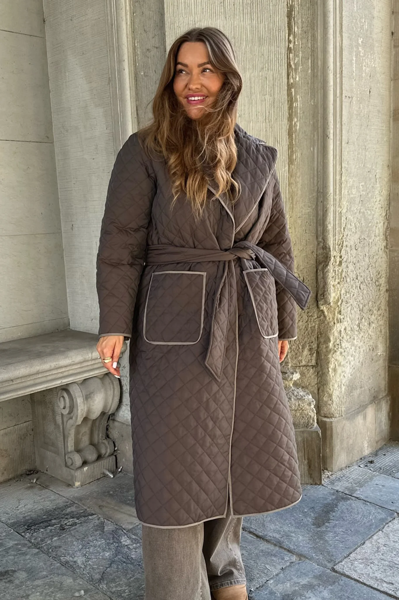 NoraIC Quilted Jacket - Chocolate - Image 3