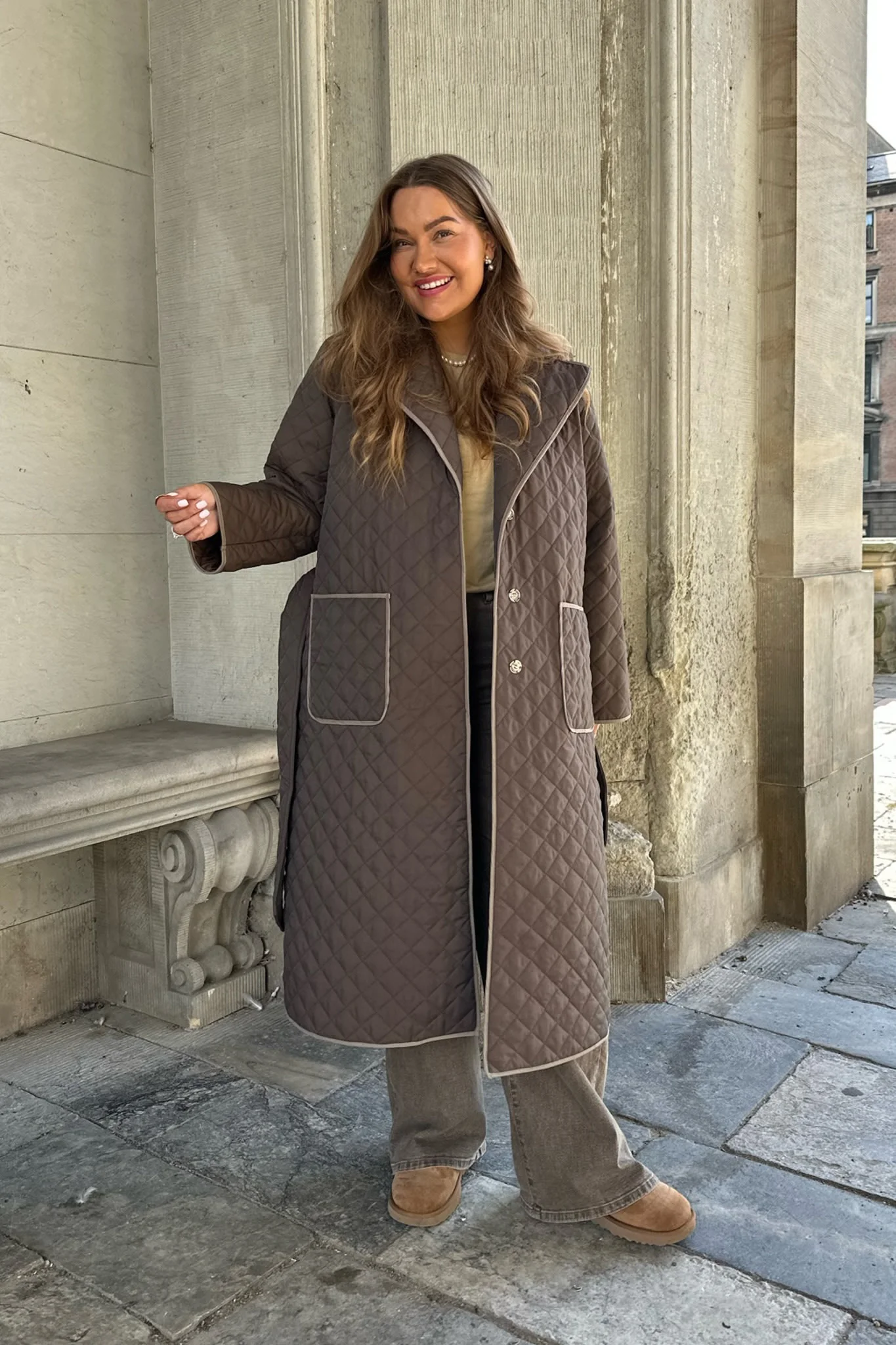 NoraIC Quilted Jacket - Chocolate - Image 4