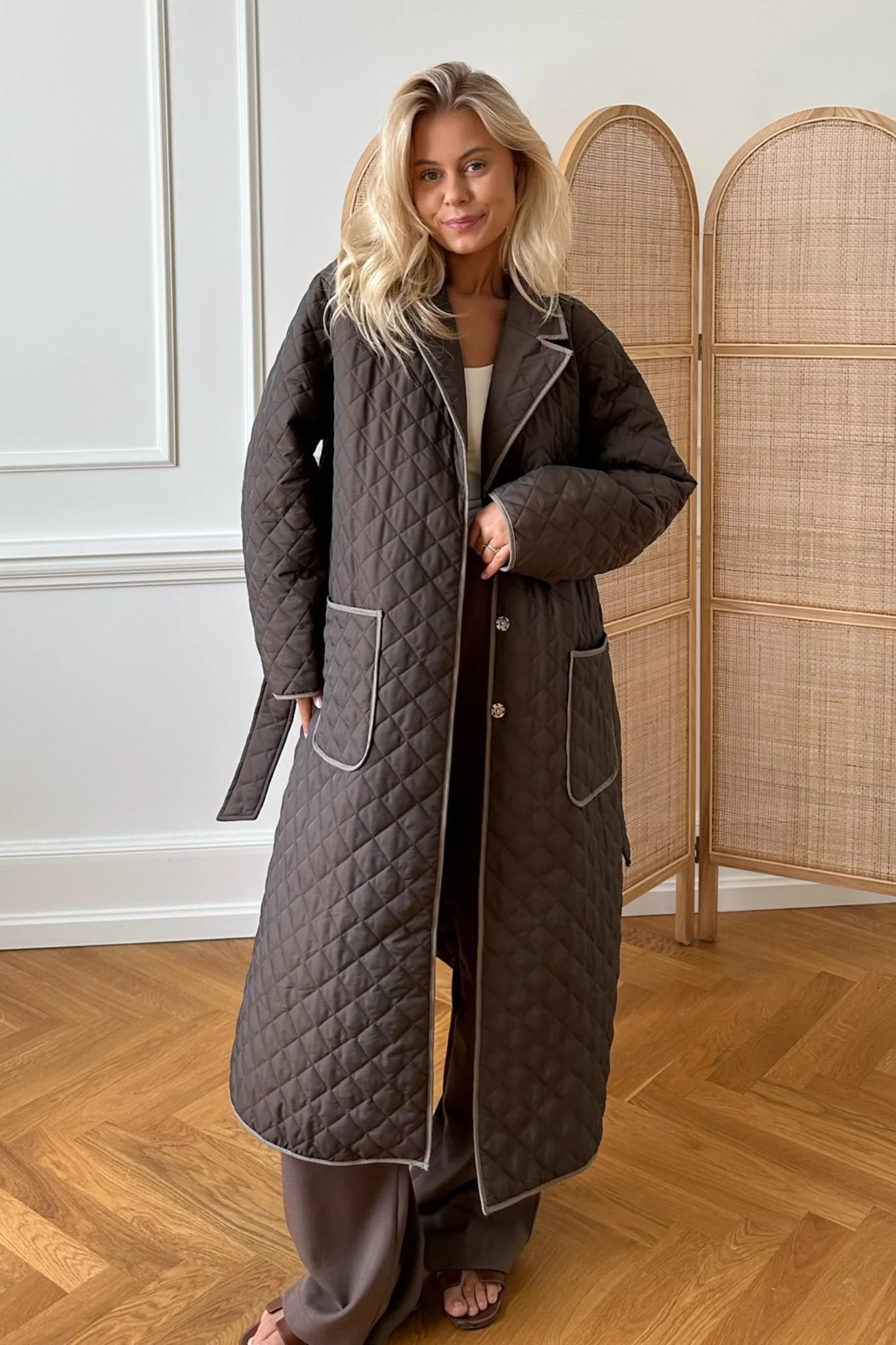 NoraIC Quilted Jacket - Chocolate - Image 7