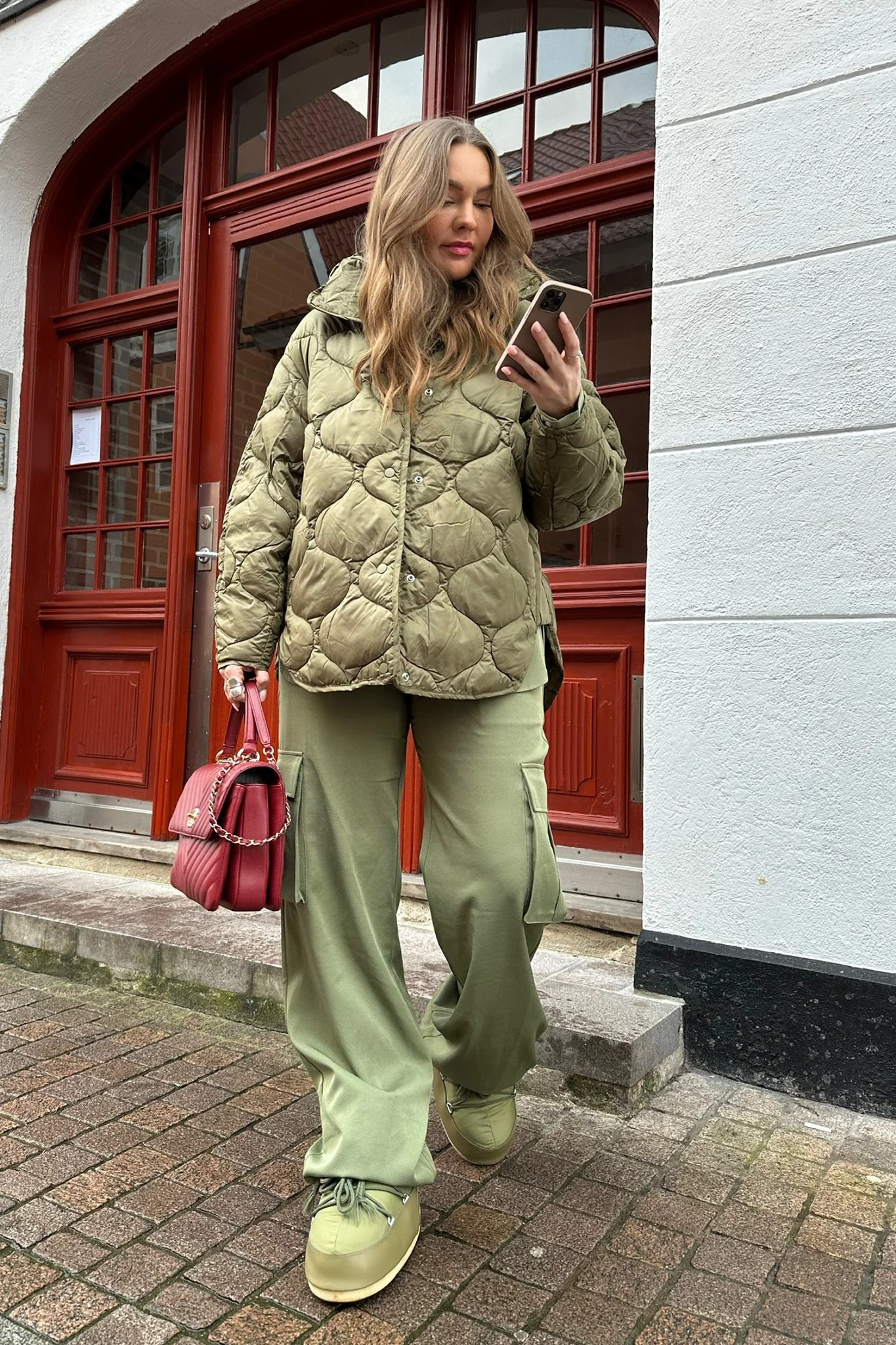 JXNova Shiny Quilted Jacket - Burnt Olive
