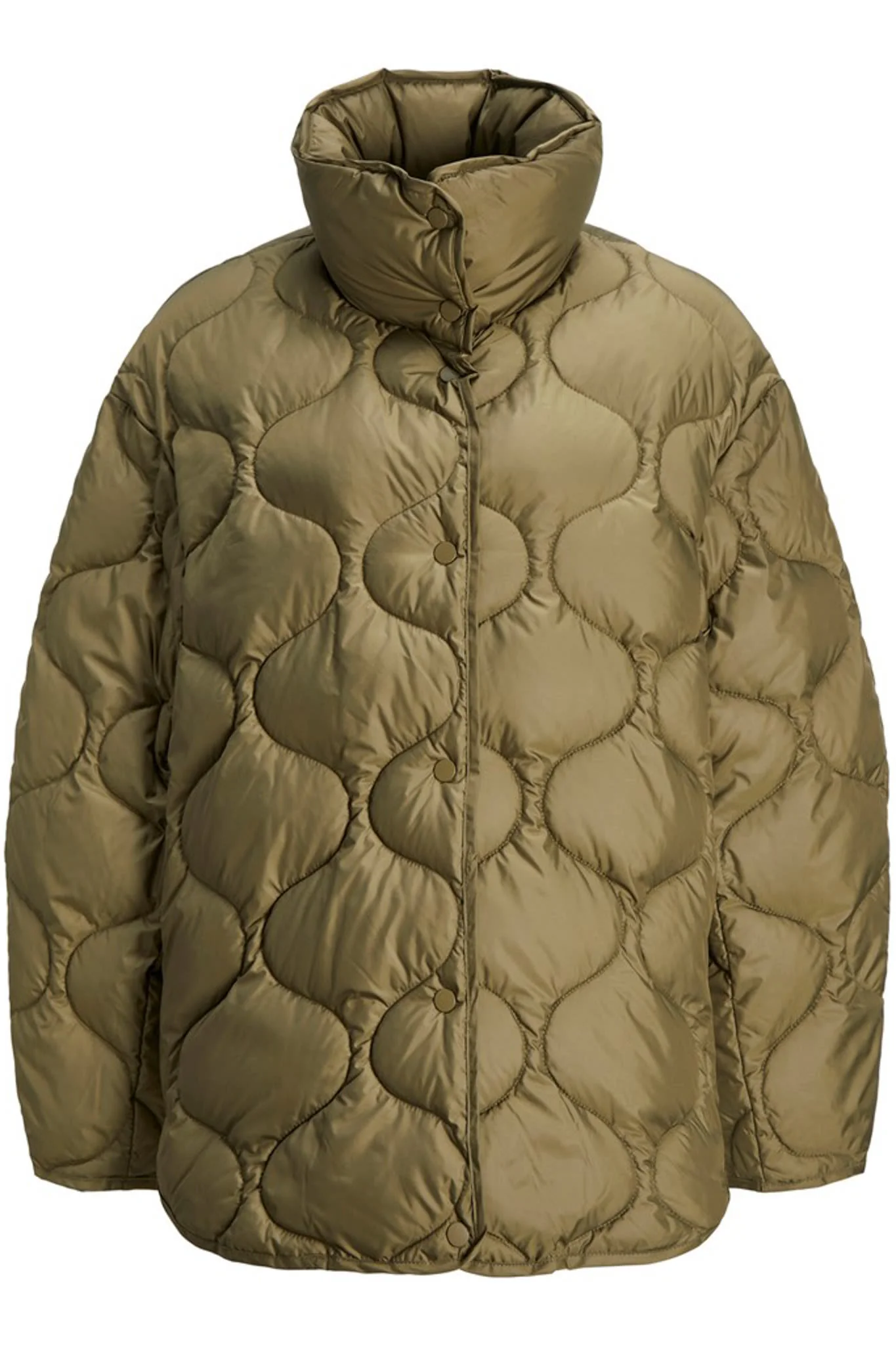 JXNova Shiny Quilted Jacket - Burnt Olive - Image 6