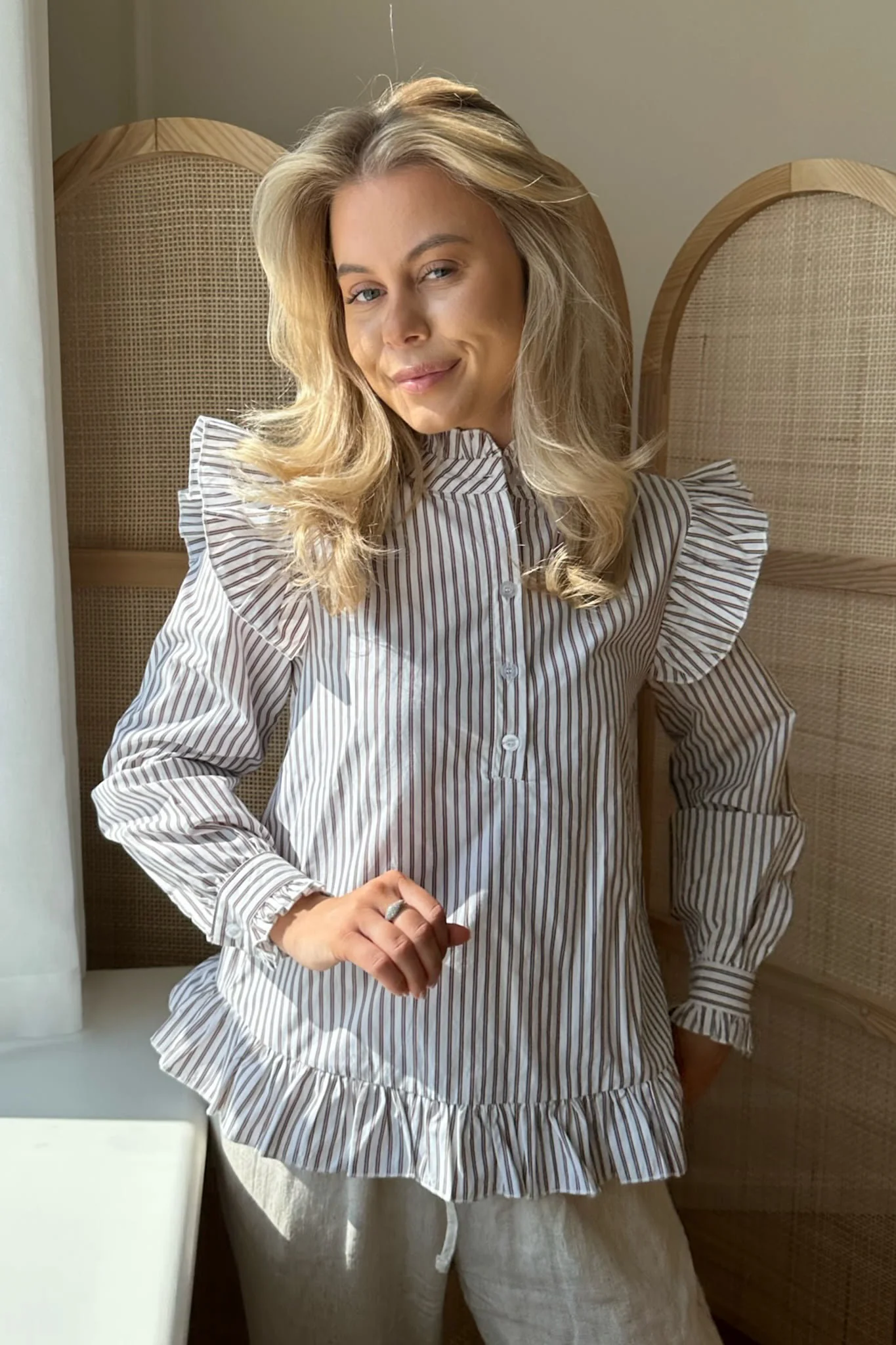 NunaIC Shirt - Brown White Stripes - Image 3