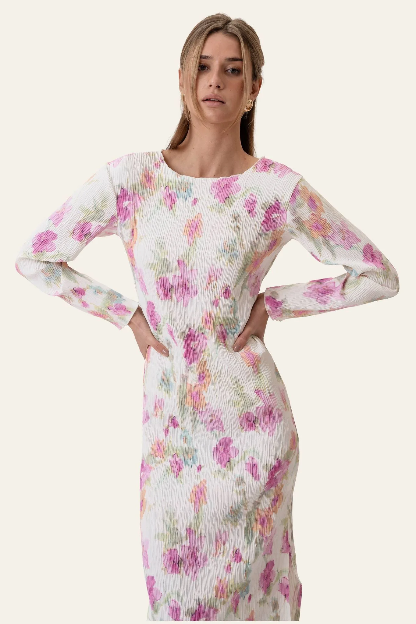 OdaIC Dress - Pink Flower Blush Print - Image 3