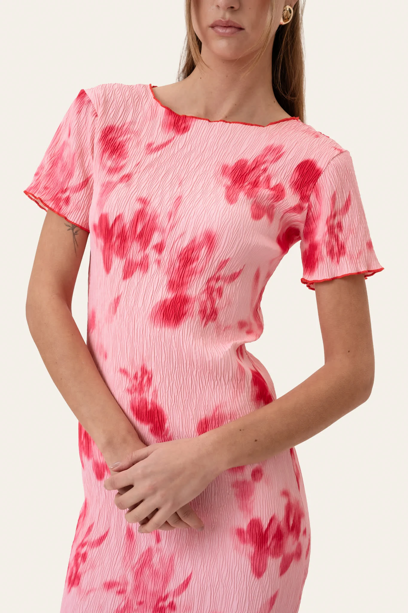 OdaIC SS Dress - Abstract Pink Flower Print - Image 4