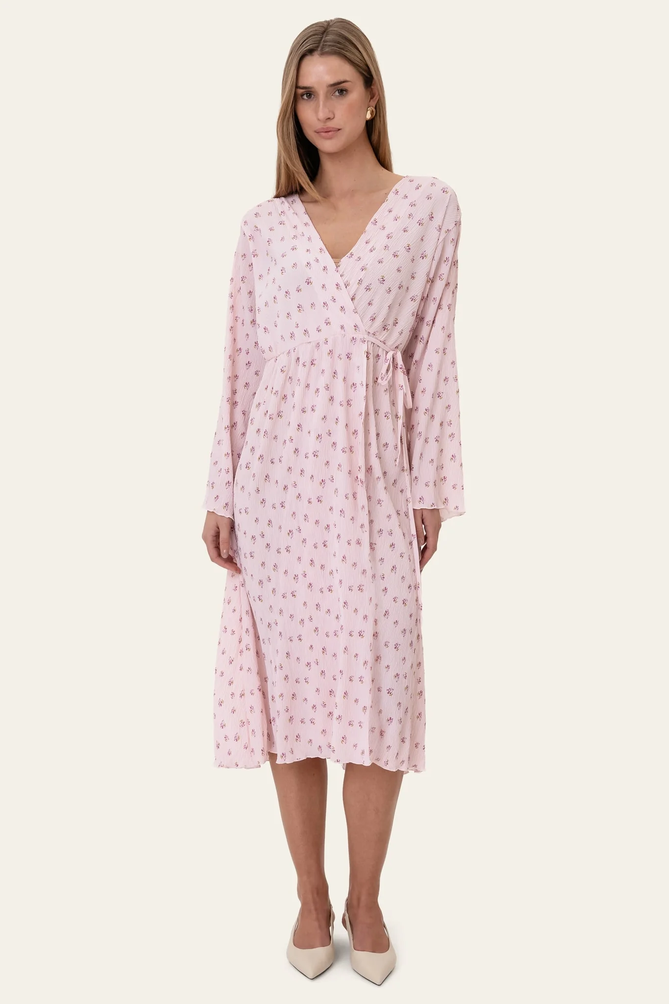 OfeliaIC Long Wrap Dress - Pink - Image 3