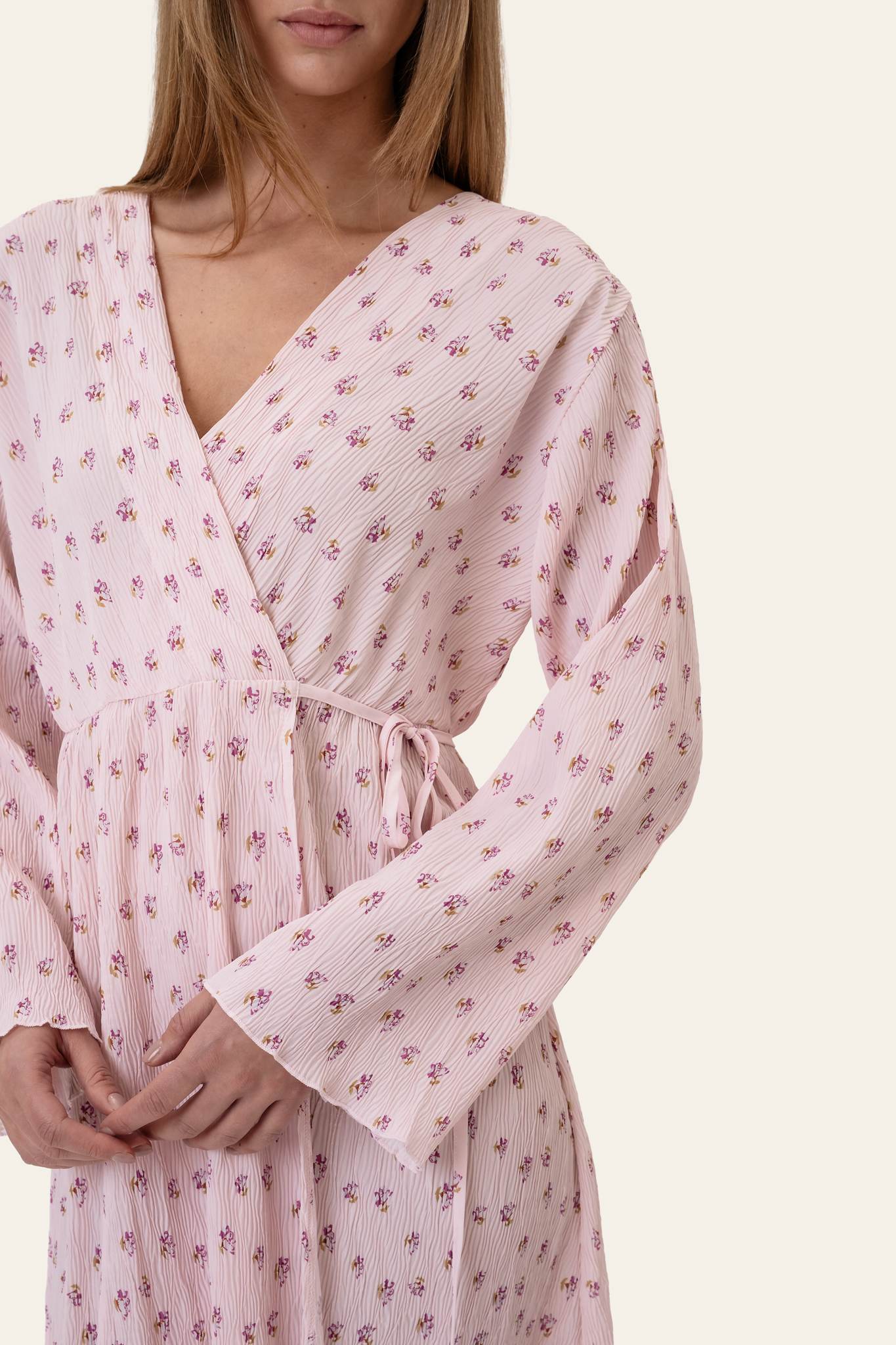 OfeliaIC Long Wrap Dress - Pink - Image 4