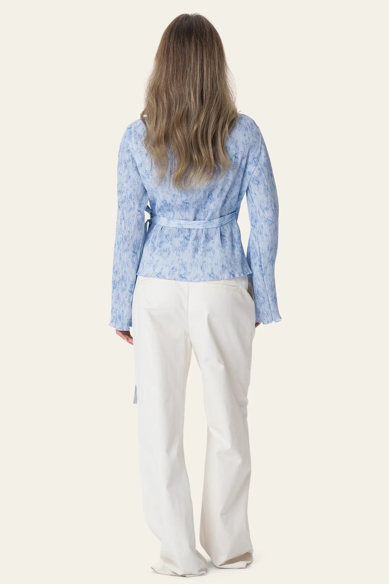 OfeliaIC Wrap Shirt - Soft Blue Blossom - Image 3