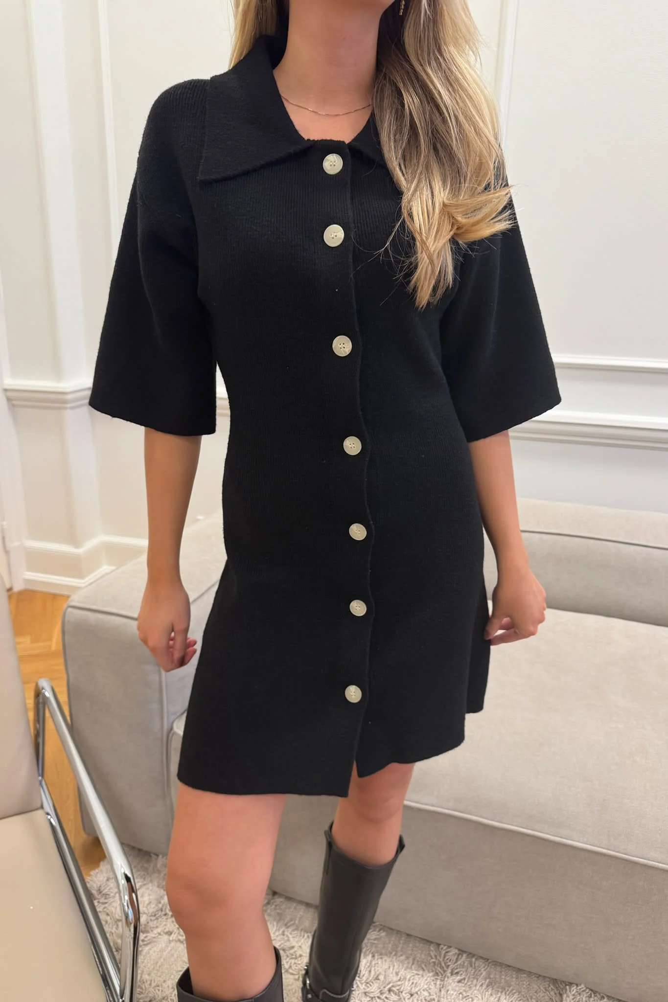 OliviaIC Knit Dress - Black - Image 6