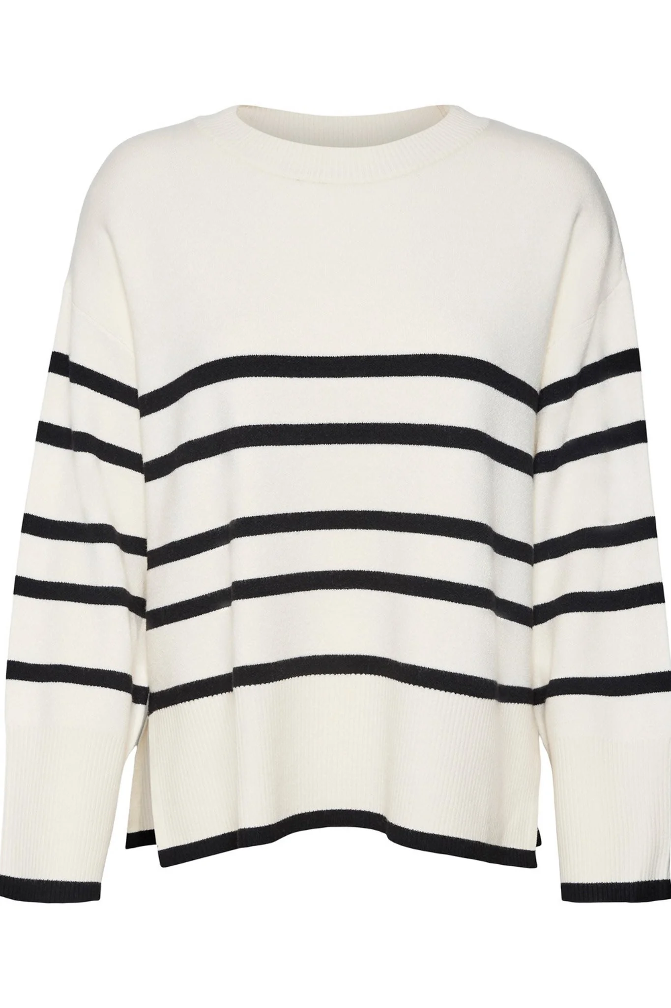 VMSaba LS Oneck Stripe Pullover - Birch With Black - Image 8