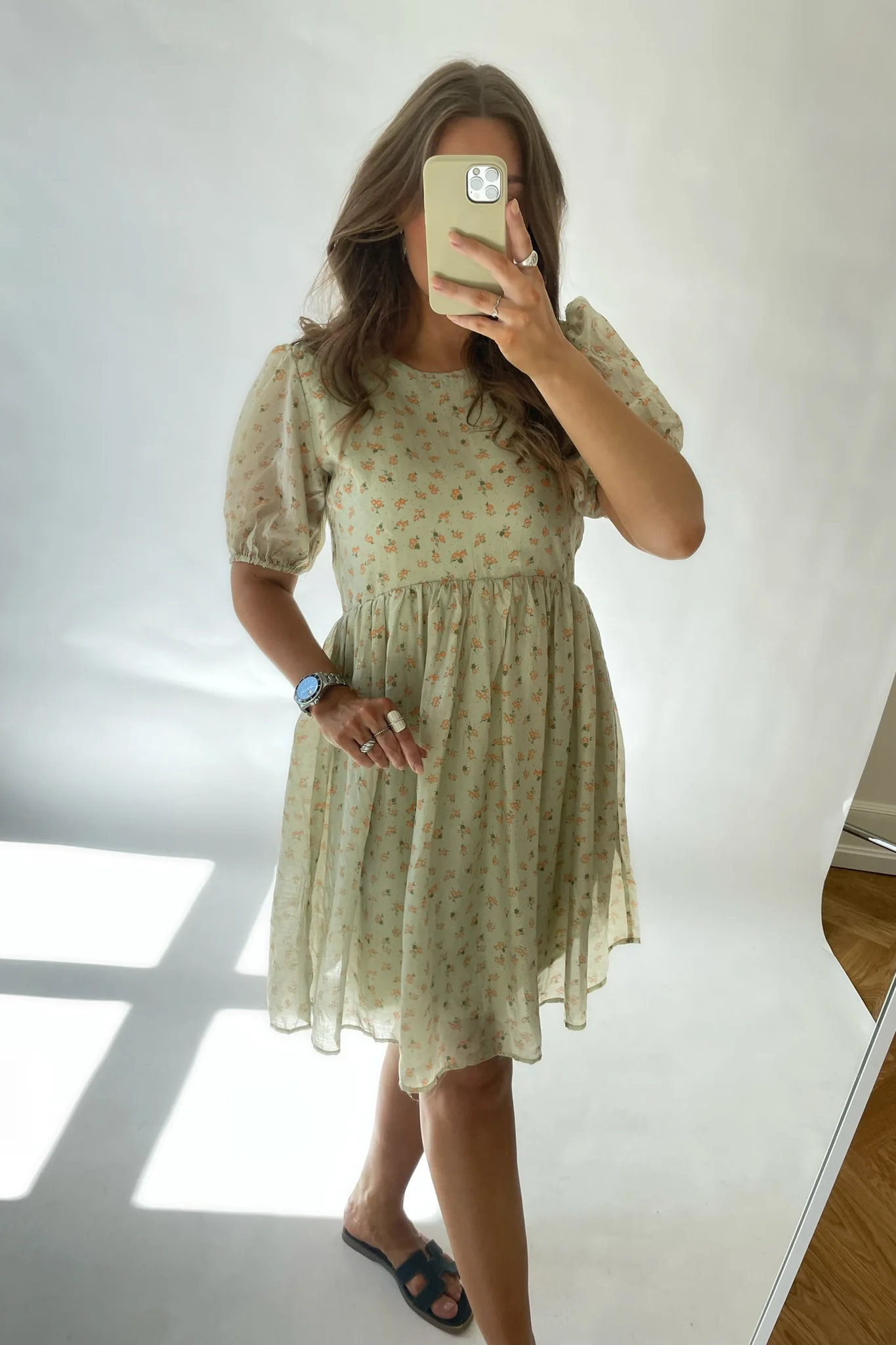 OBJSabira 2/4 Short Dress - Seagrass - Image 3