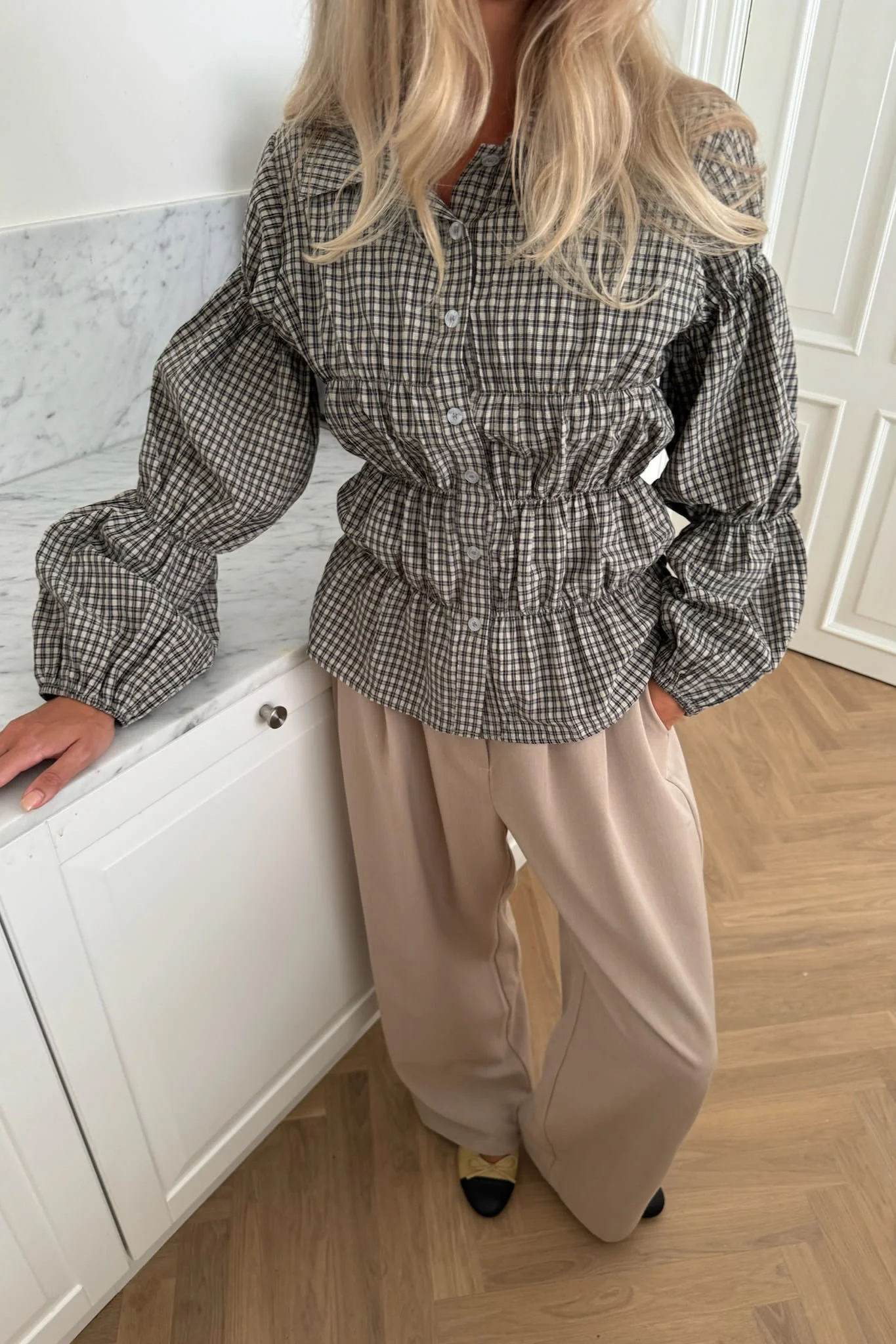 SallyIC Smock Shirt - Black Small Checks - Image 10