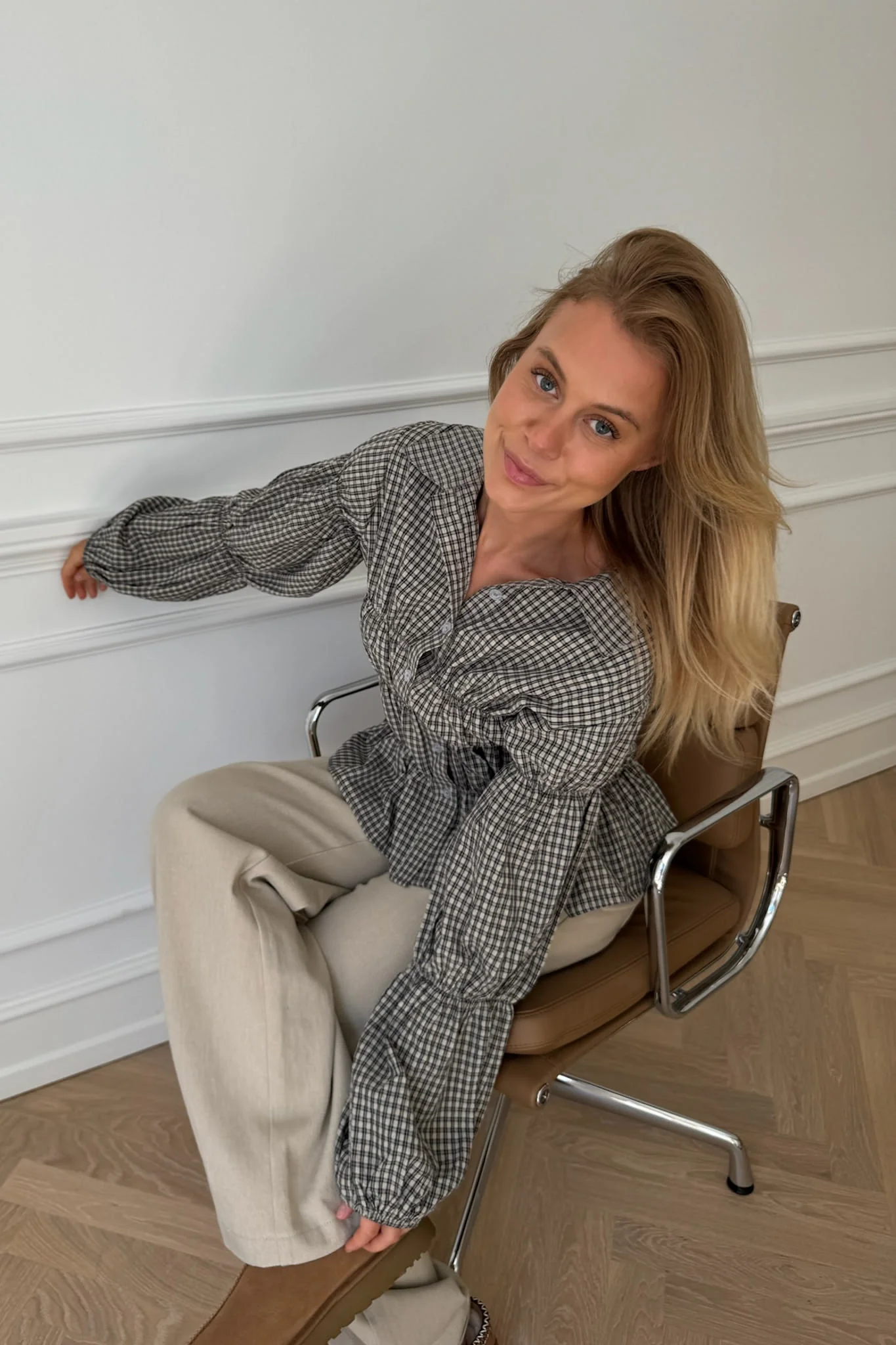 SallyIC Smock Shirt - Black Small Checks - Image 6