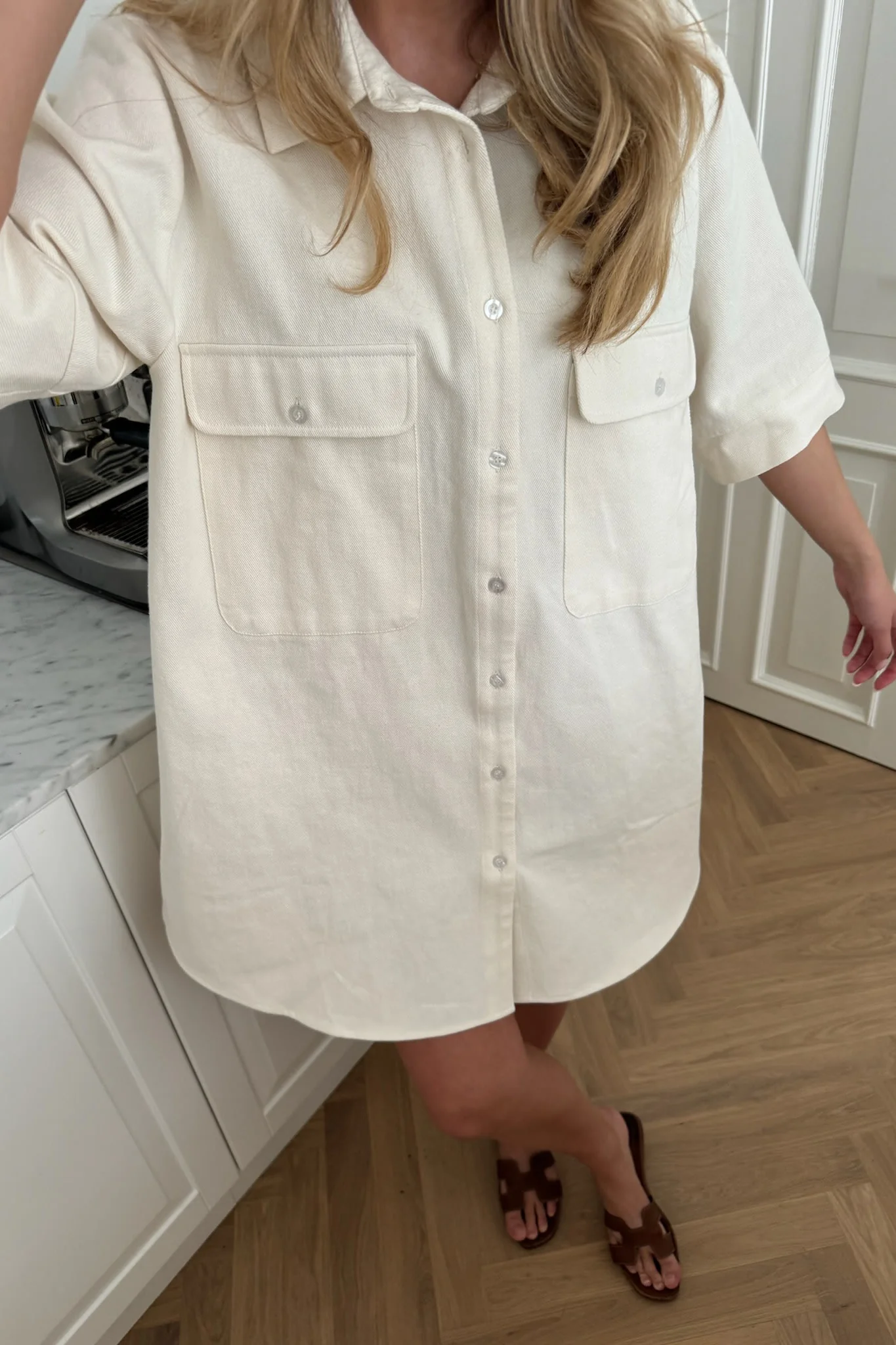 SeldaIC Shirt Dress - Off White - Image 2