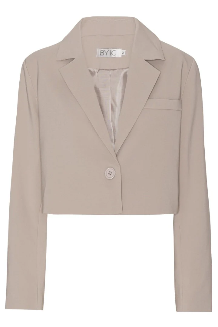 SelmaIC Cropped Blazer - Dark Beige - Image 11