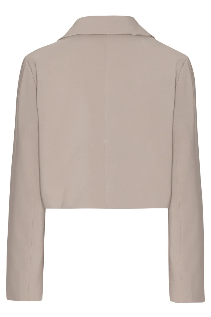 SelmaIC Cropped Blazer - Dark Beige - Image 12