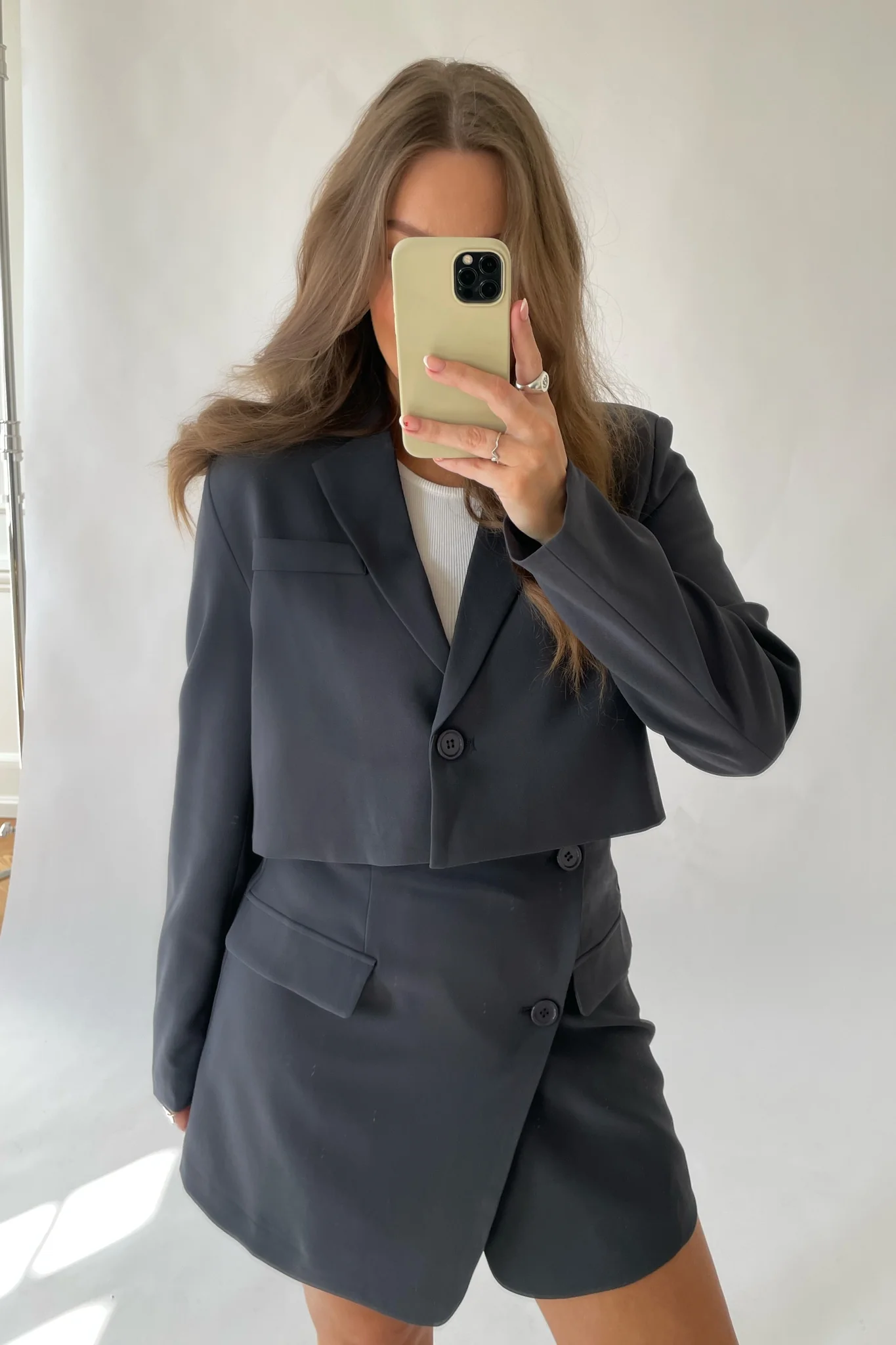 SelmaIC Cropped Blazer - Grey - Image 5