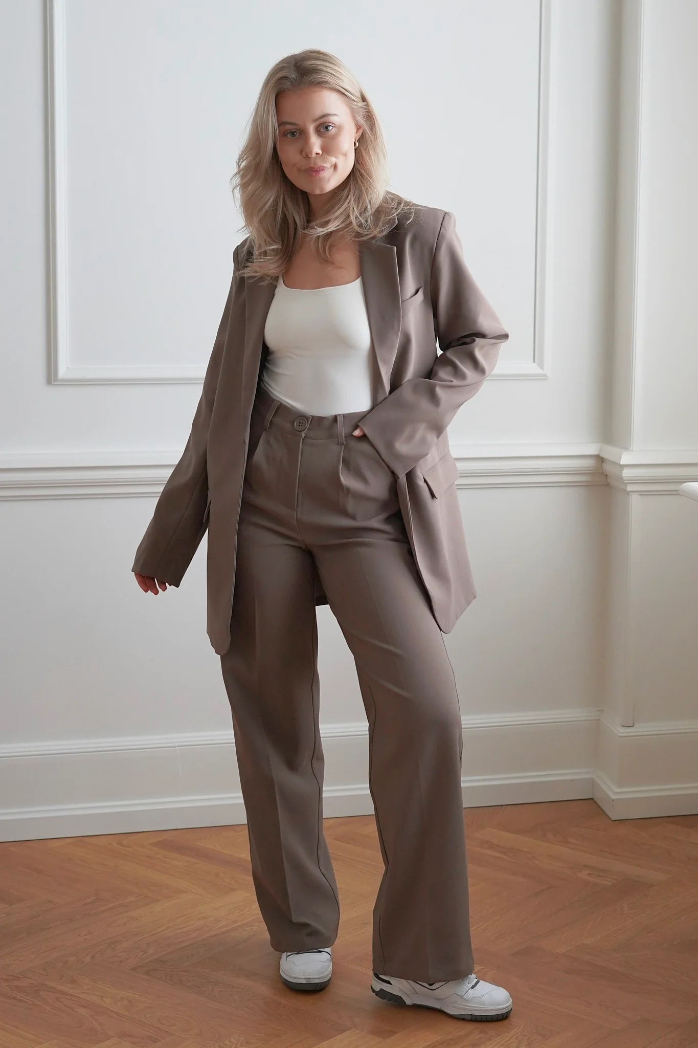 SelmaIC Wide Pants - Dark Taupe - Image 8